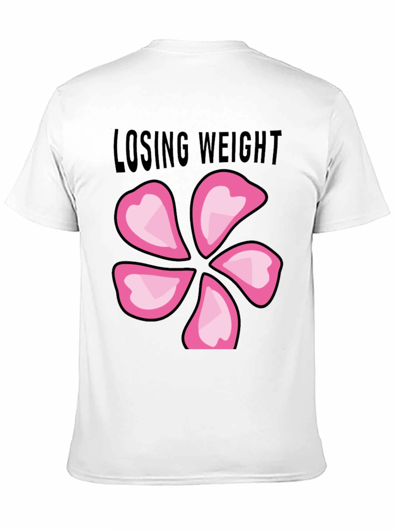 Black Losing Weight Flower T-Shirt - Black view 11