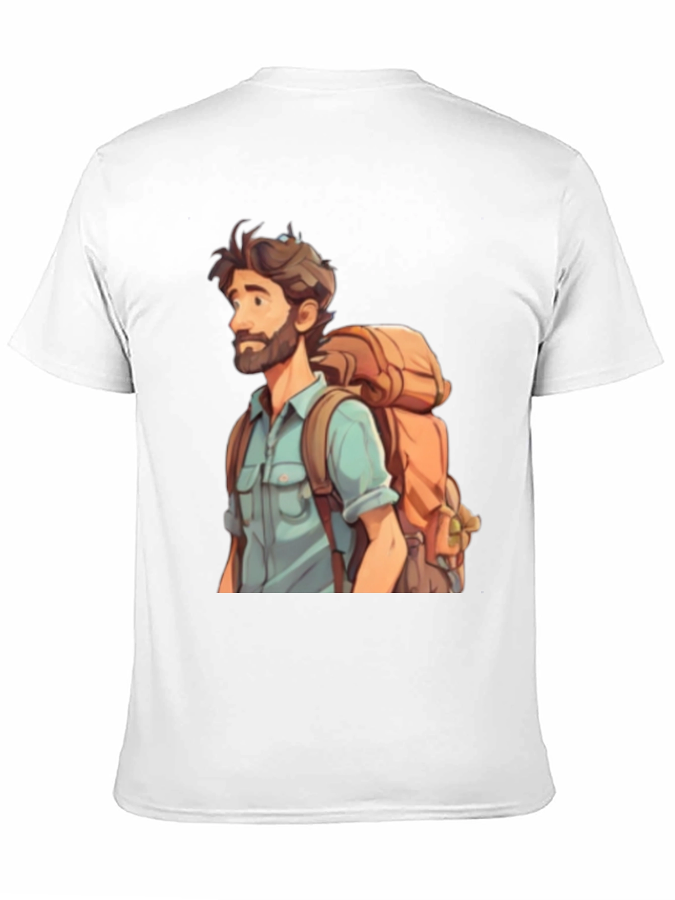 Black Cartoon Hiker T-Shirt - Black Cotton Blend Tee view 11