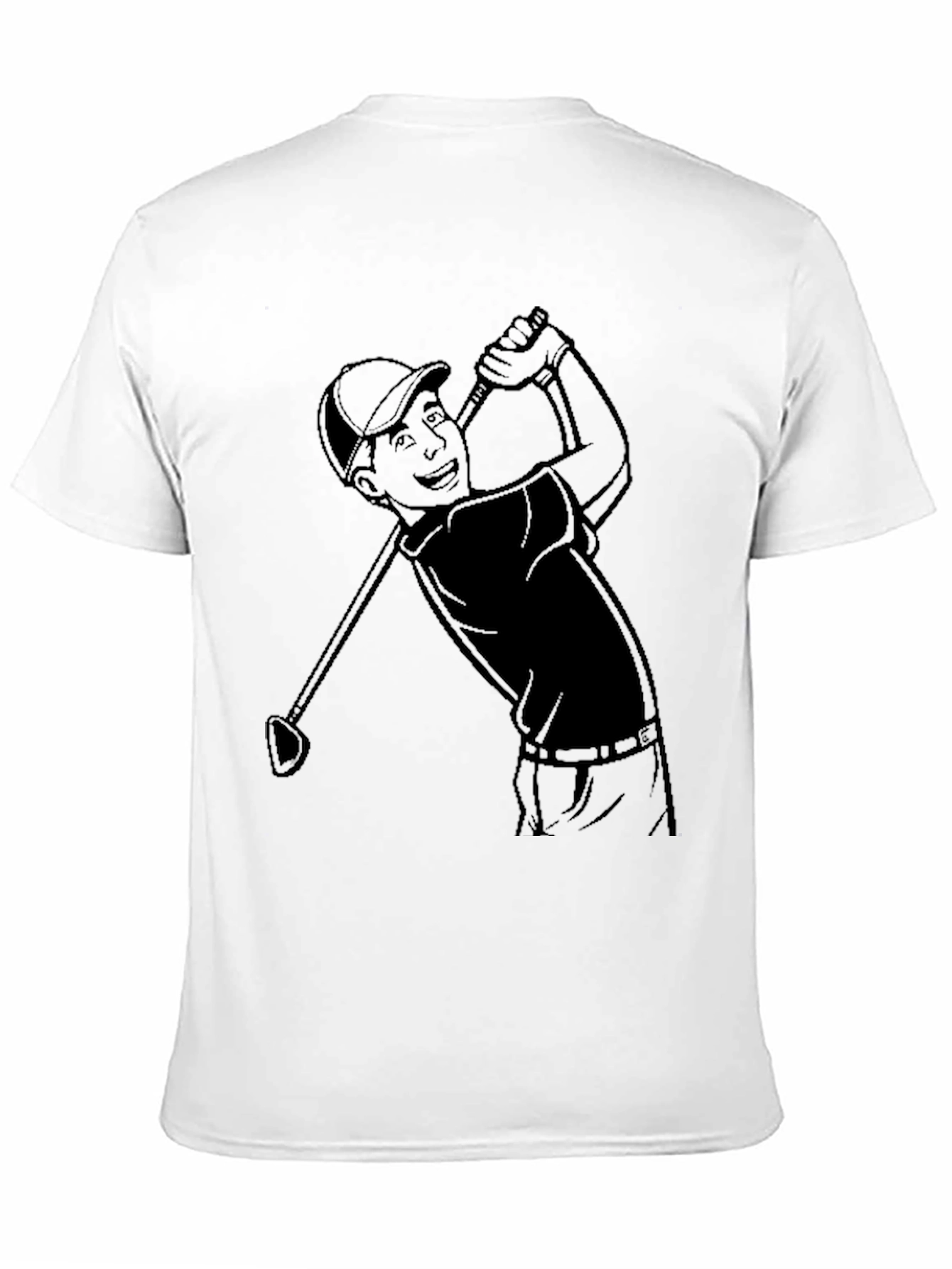 Black Golf Cartoon Tee - Classic Player Design view 11