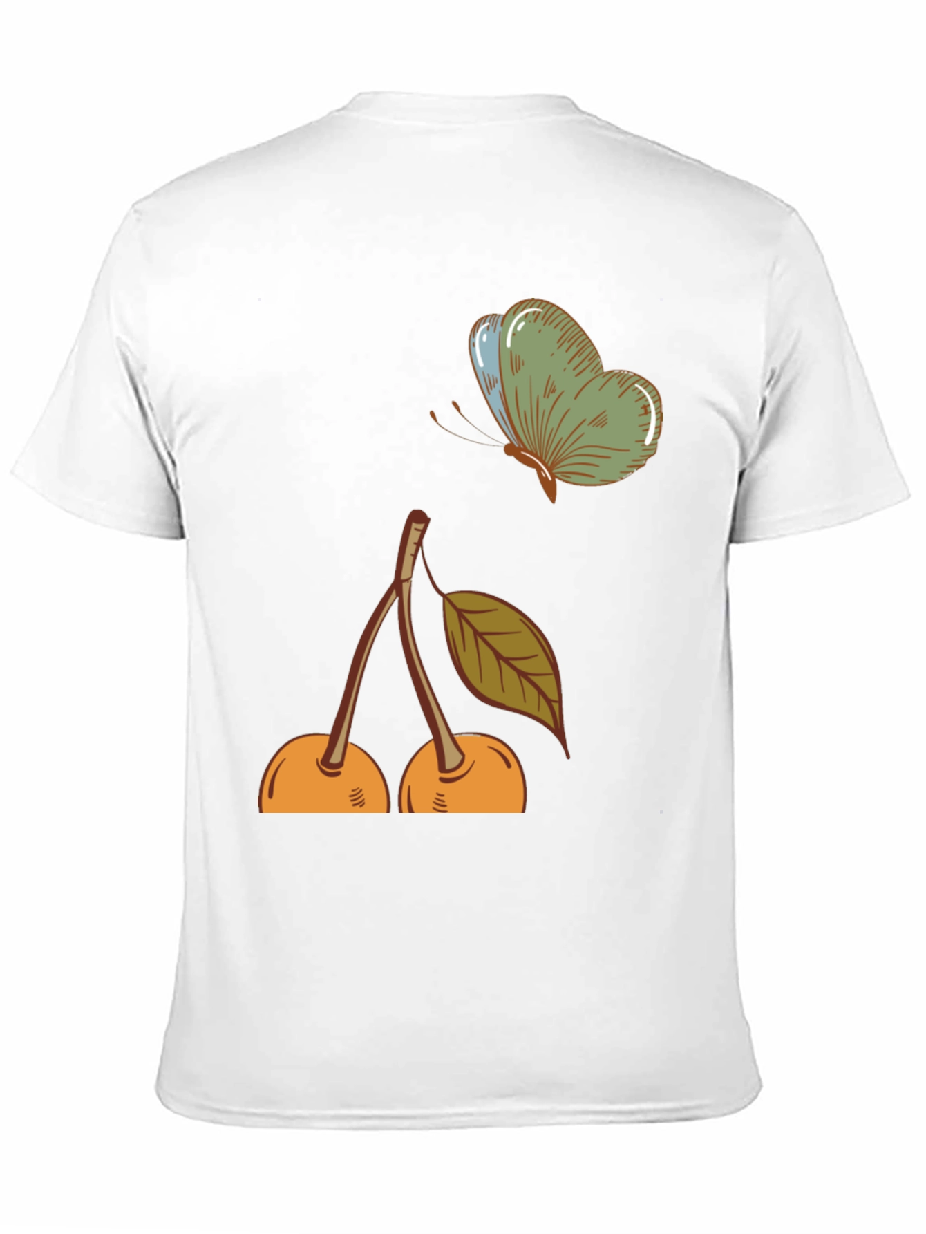 Black Cherry & Butterfly Graphic Tee - Black Casual T-Shirt view 11