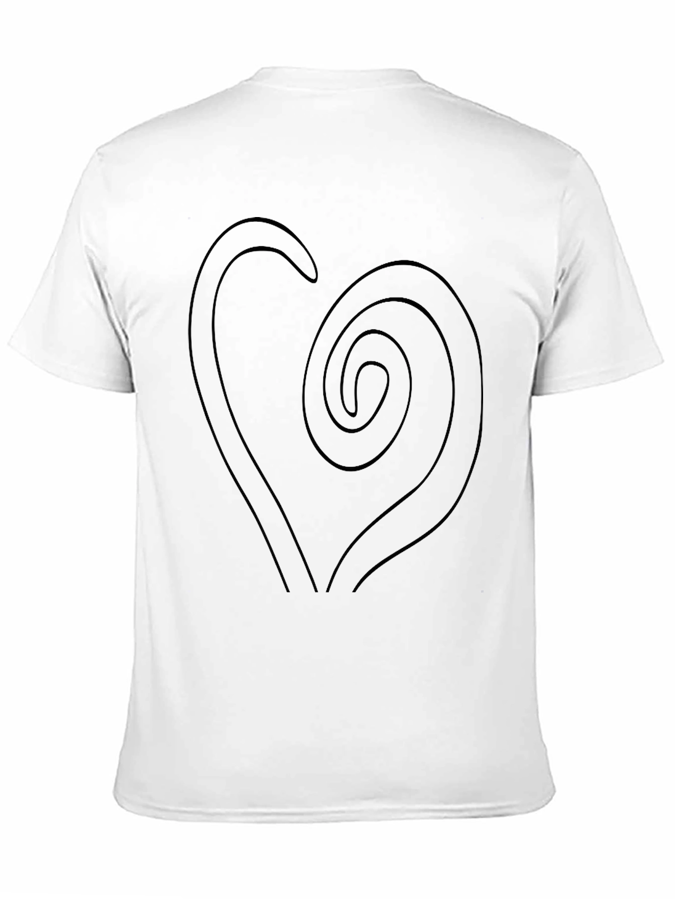 Black Spiral Heart Graphic Black T-Shirt view 11