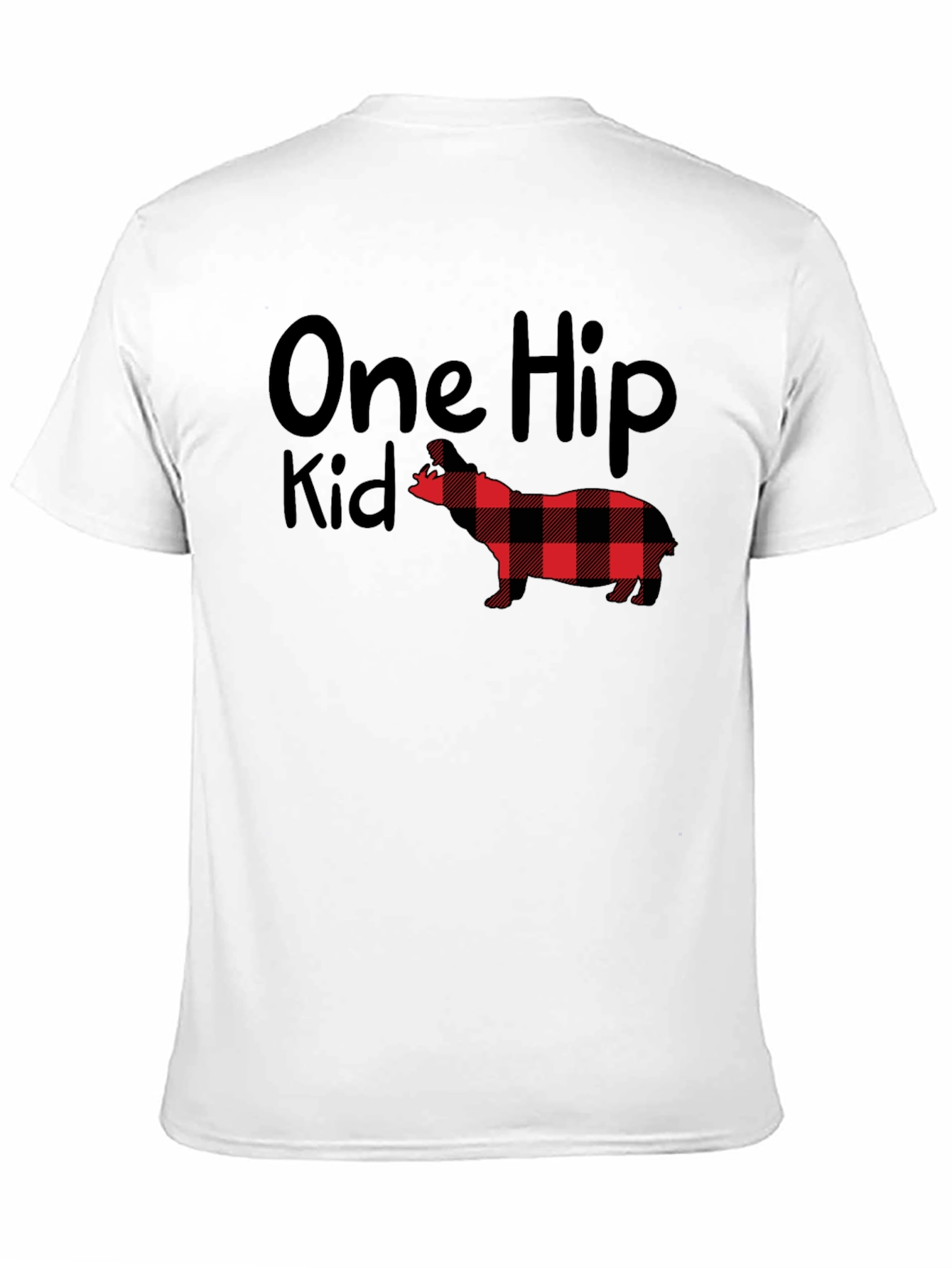 Black One Hip Kid Buffalo Plaid Dog T-Shirt view 11