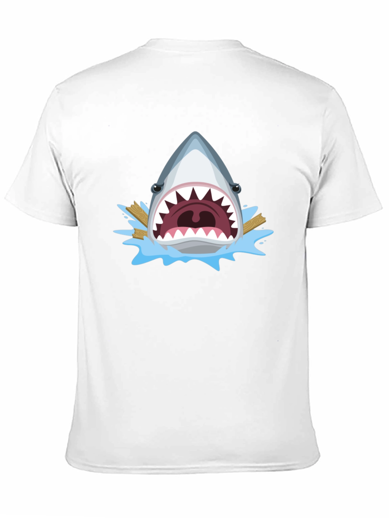 Black Shark Attack Graphic Tee - Men's Black T-Shirt view 11