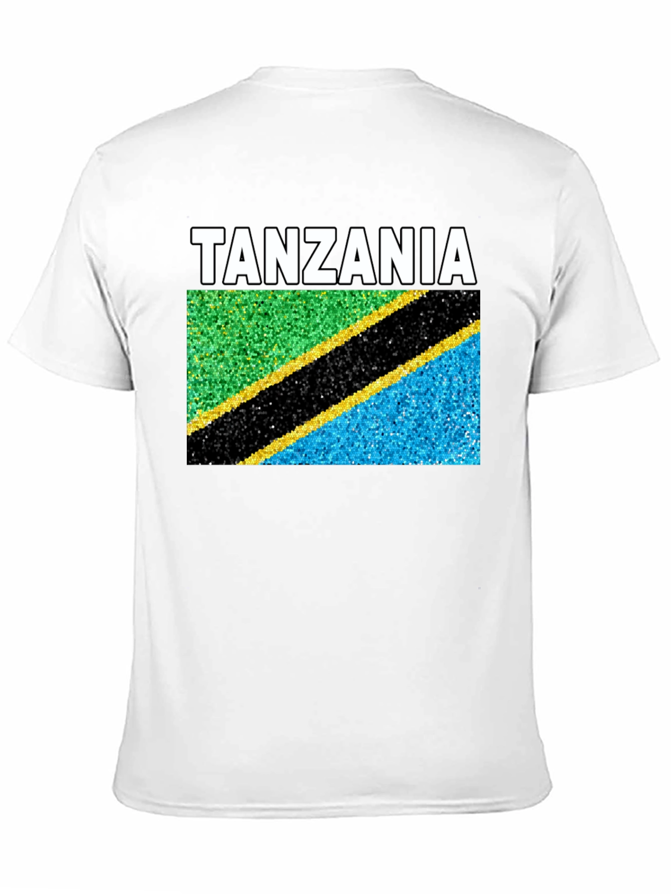 Black Tanzania Flag T-Shirt - Black Crew Neck Tee view 11