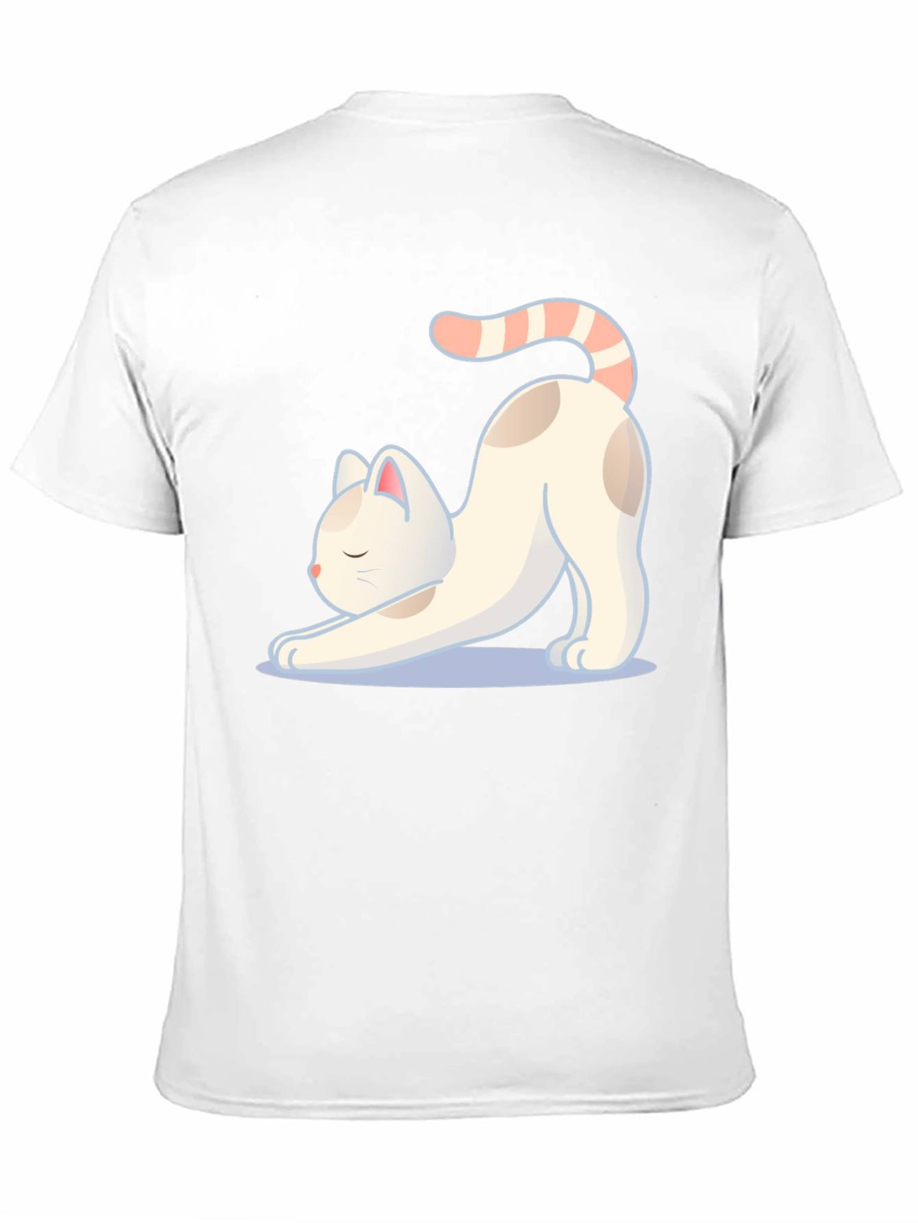 Black Cute Cat Stretching Graphic T-Shirt view 11