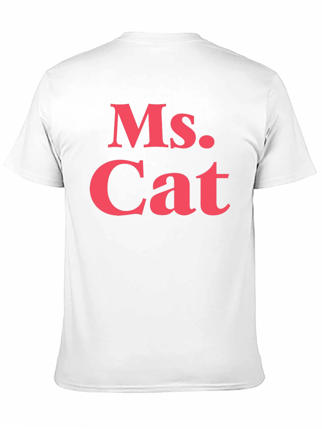 Black Ms. Cat T-Shirt - Bold Pink Text on Black view 11