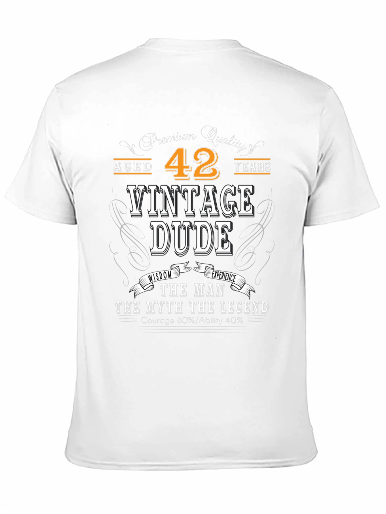 Black Vintage Dude 42 Years Old T-Shirt view 11
