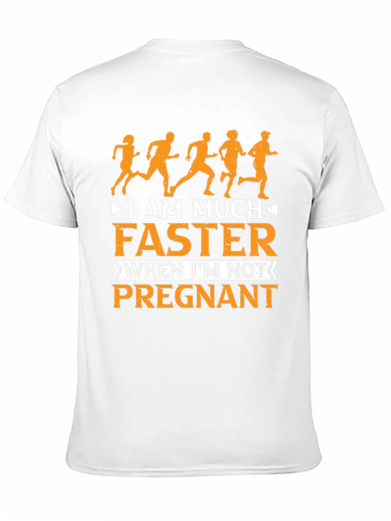 Black Funny Running T-Shirt: I Am Much Faster When I'm Not Pregnant view 11