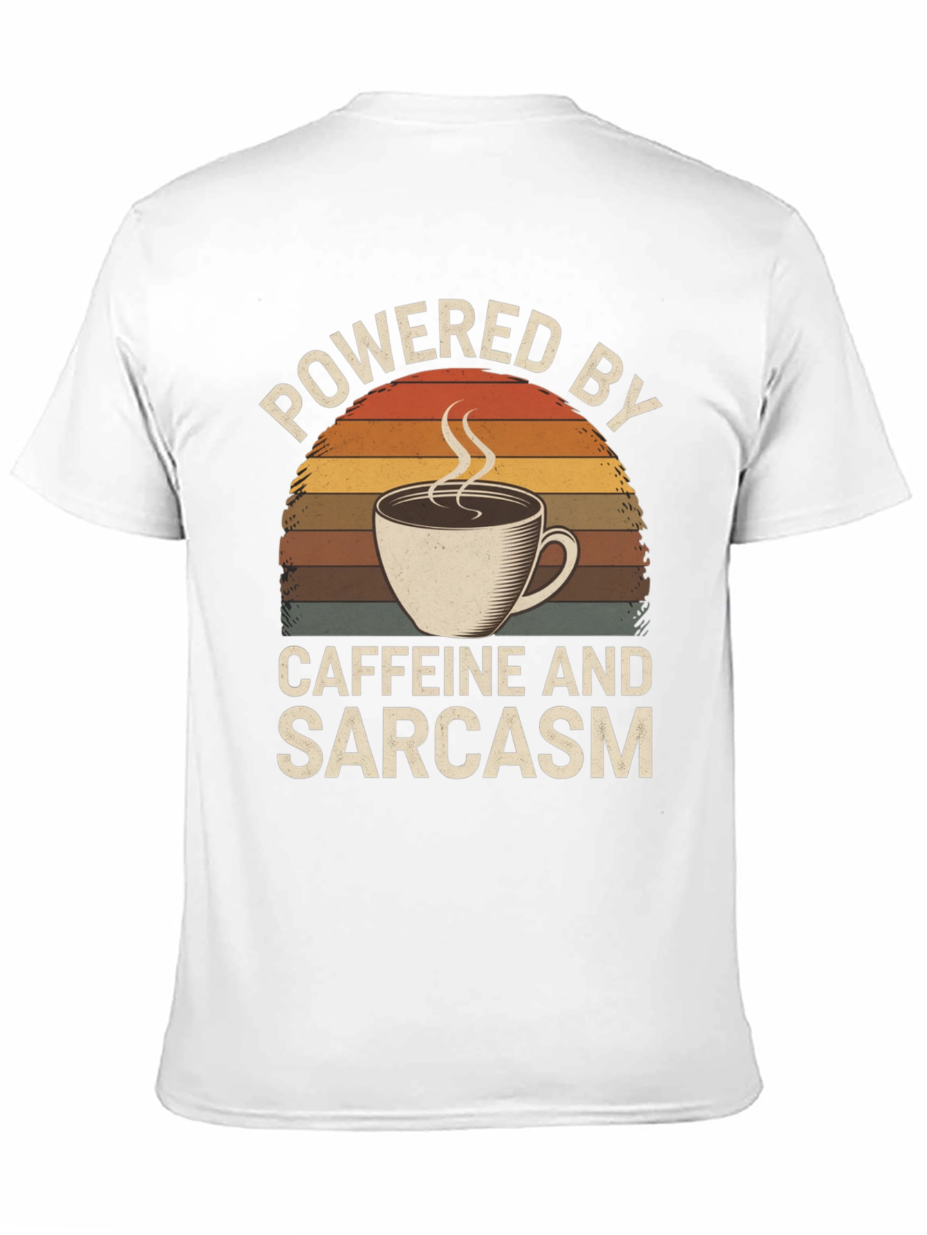 Black Powered by Caffeine and Sarcasm T-Shirt view 11