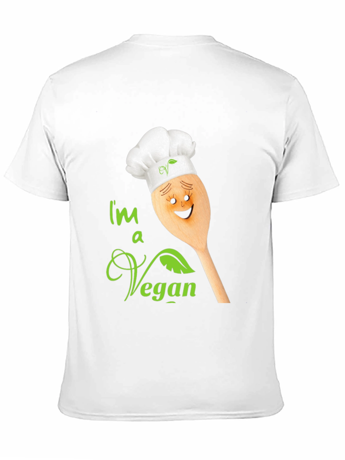 Black I'm a Vegan T-Shirt - Chef Spoon Design view 11