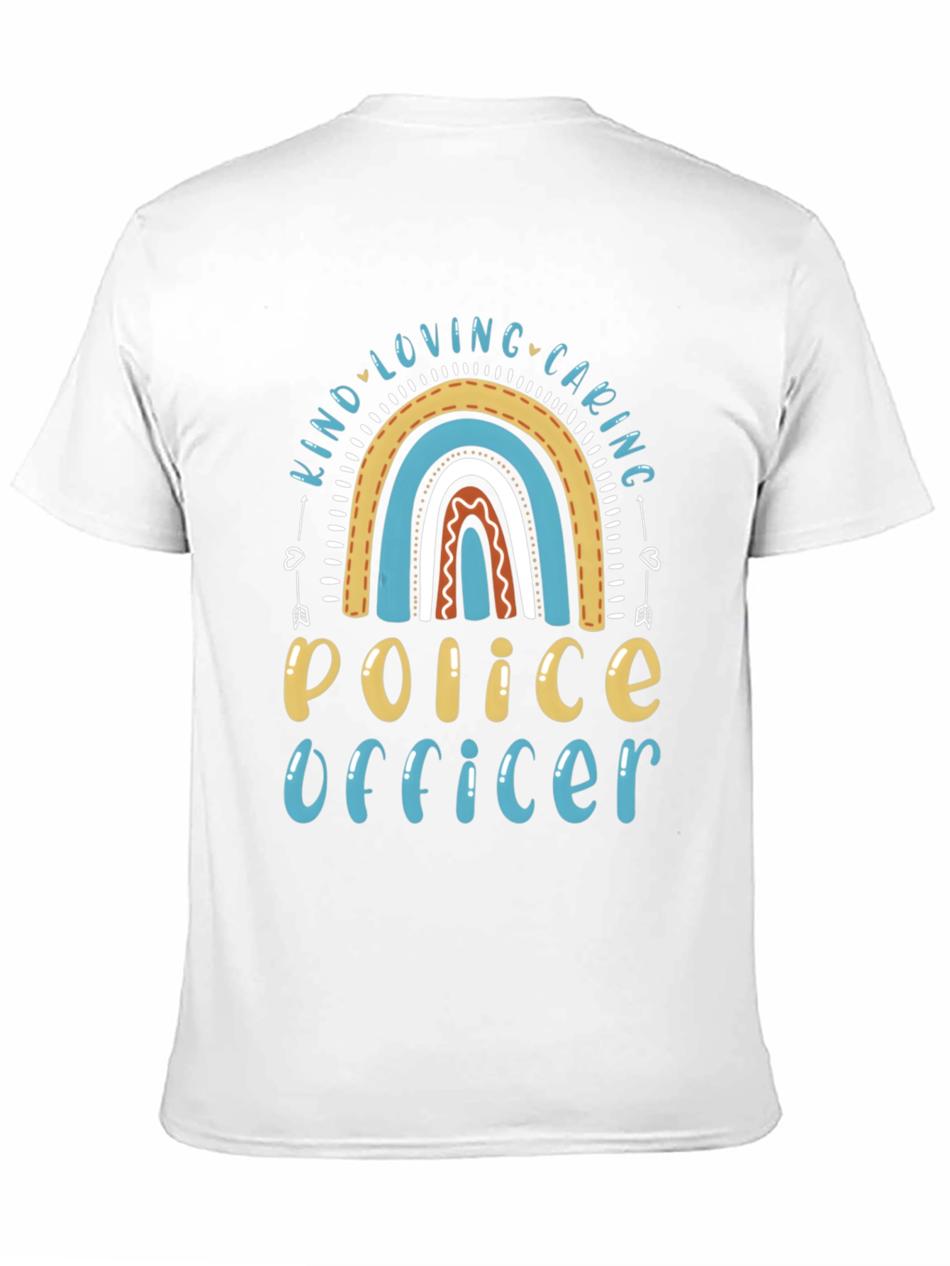 Black Kind Loving Caring Police Officer Graphic Tee view 11