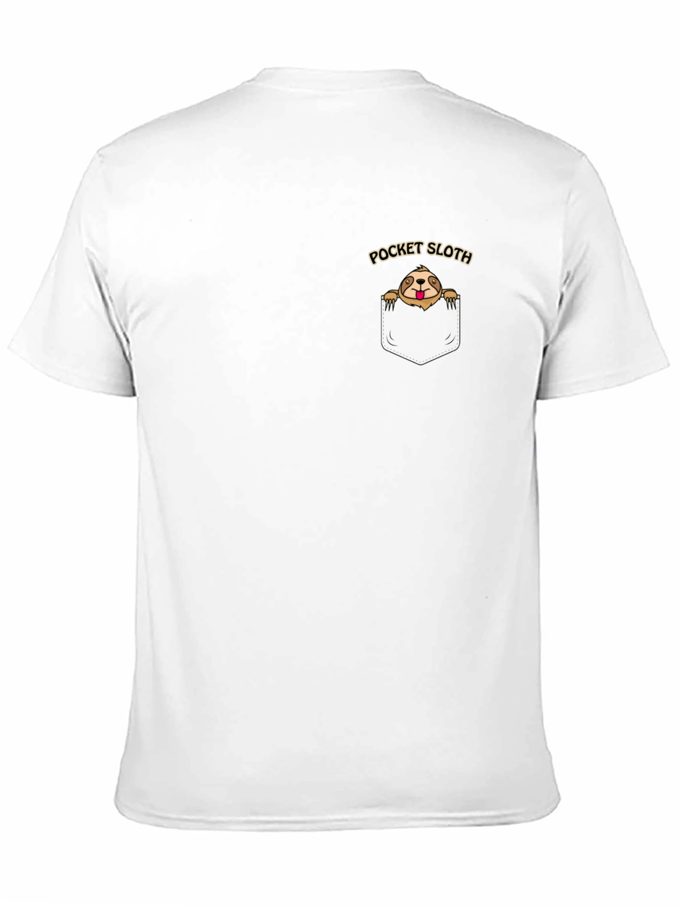 Black Pocket Sloth Graphic T-Shirt - Soft Cotton Tee view 11