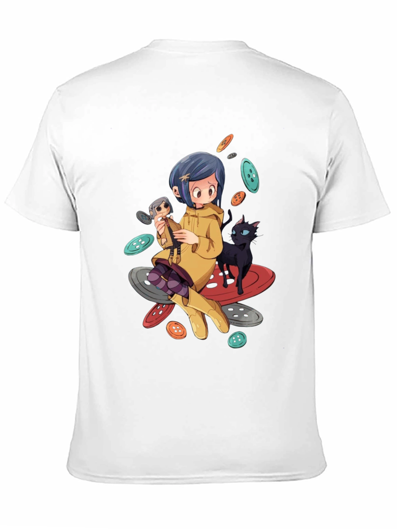 Black Cartoon Style Anime T-Shirt view 11