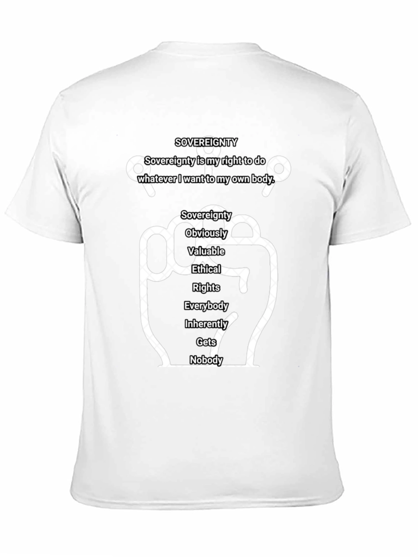 Black Sovereignty Fist Graphic T-Shirt view 11
