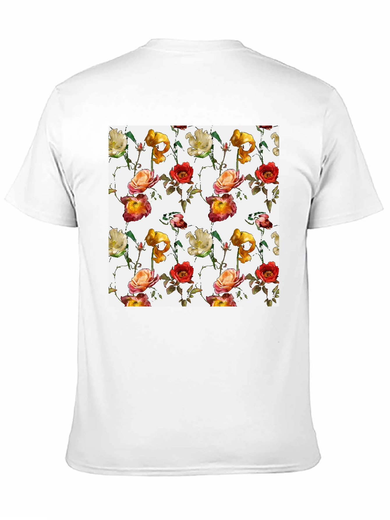 Black Floral Pattern T-Shirt view 11