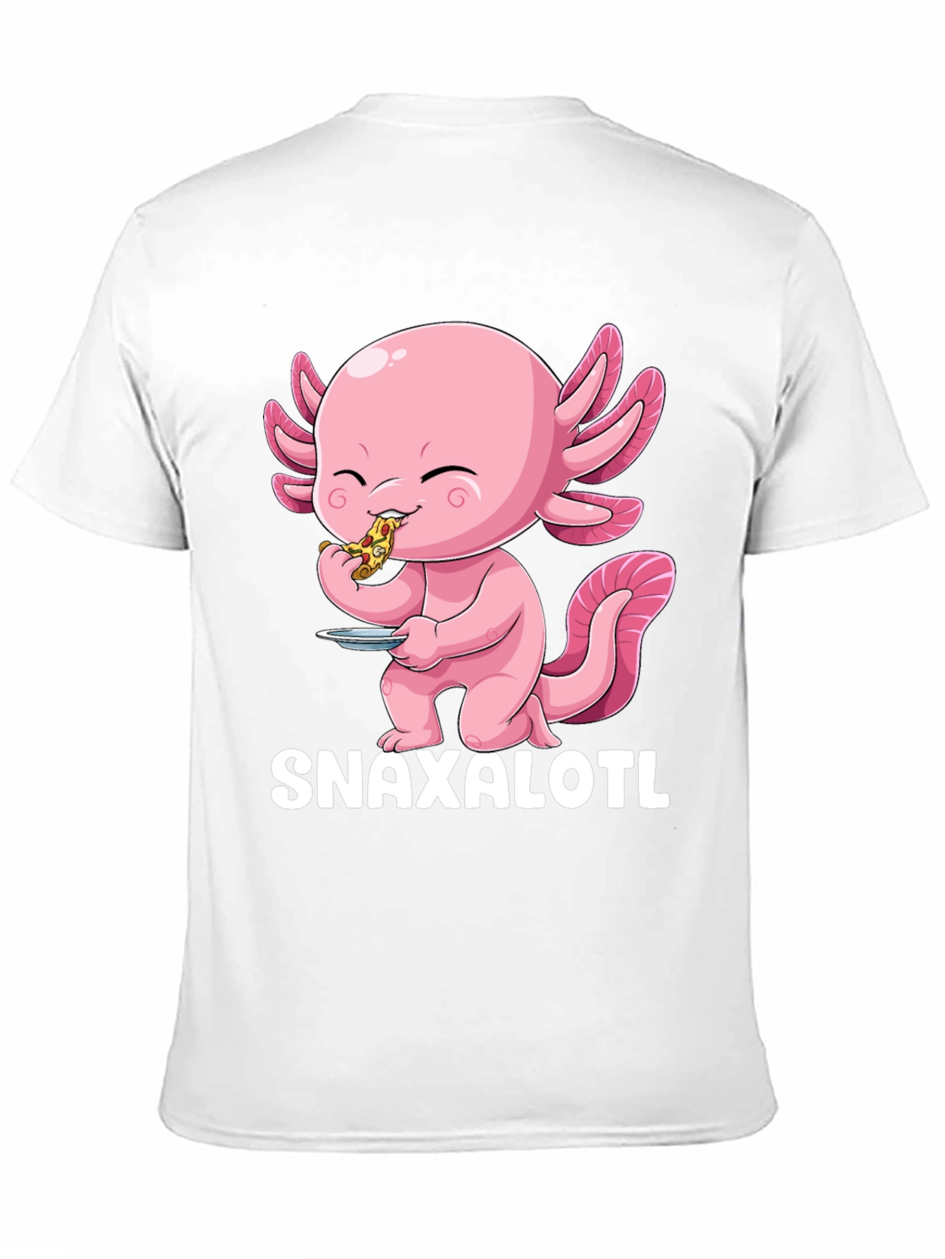 Black Snaxalotl T-Shirt - Cute Axolotl Pizza Lover view 11