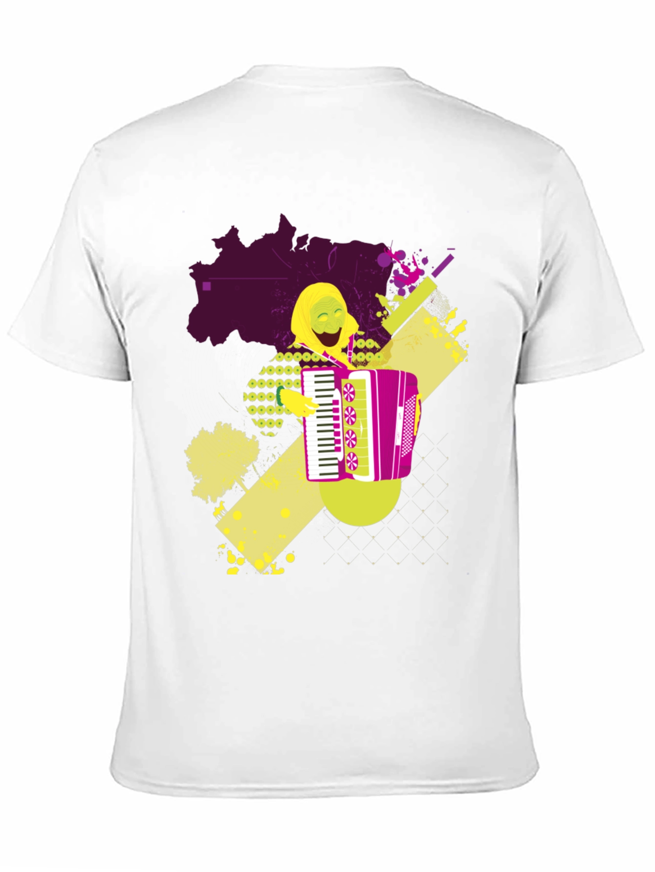 Black Accordion Player Graphic T-Shirt view 11