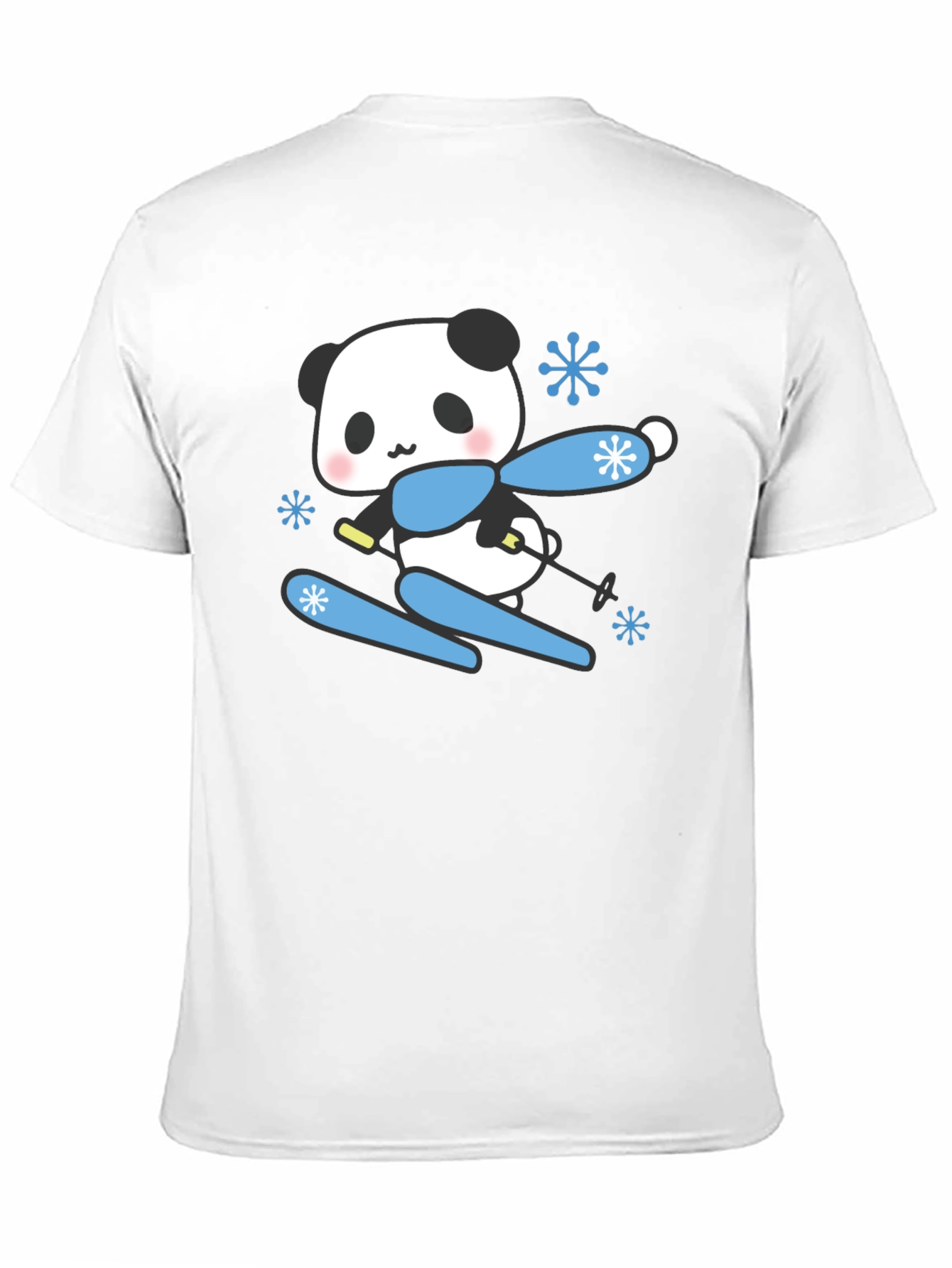 Black Skiing Panda T-Shirt - Cute Winter Apparel view 11