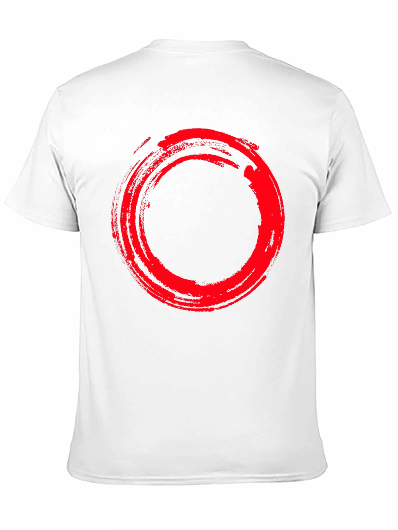 Enso Circle Graphic Tee - Stylish Red Brush Stroke Design - 11