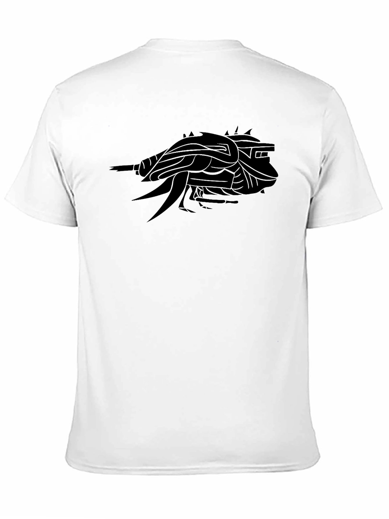 Black Men's Black Graphic Tee - Abstract Creature view 11