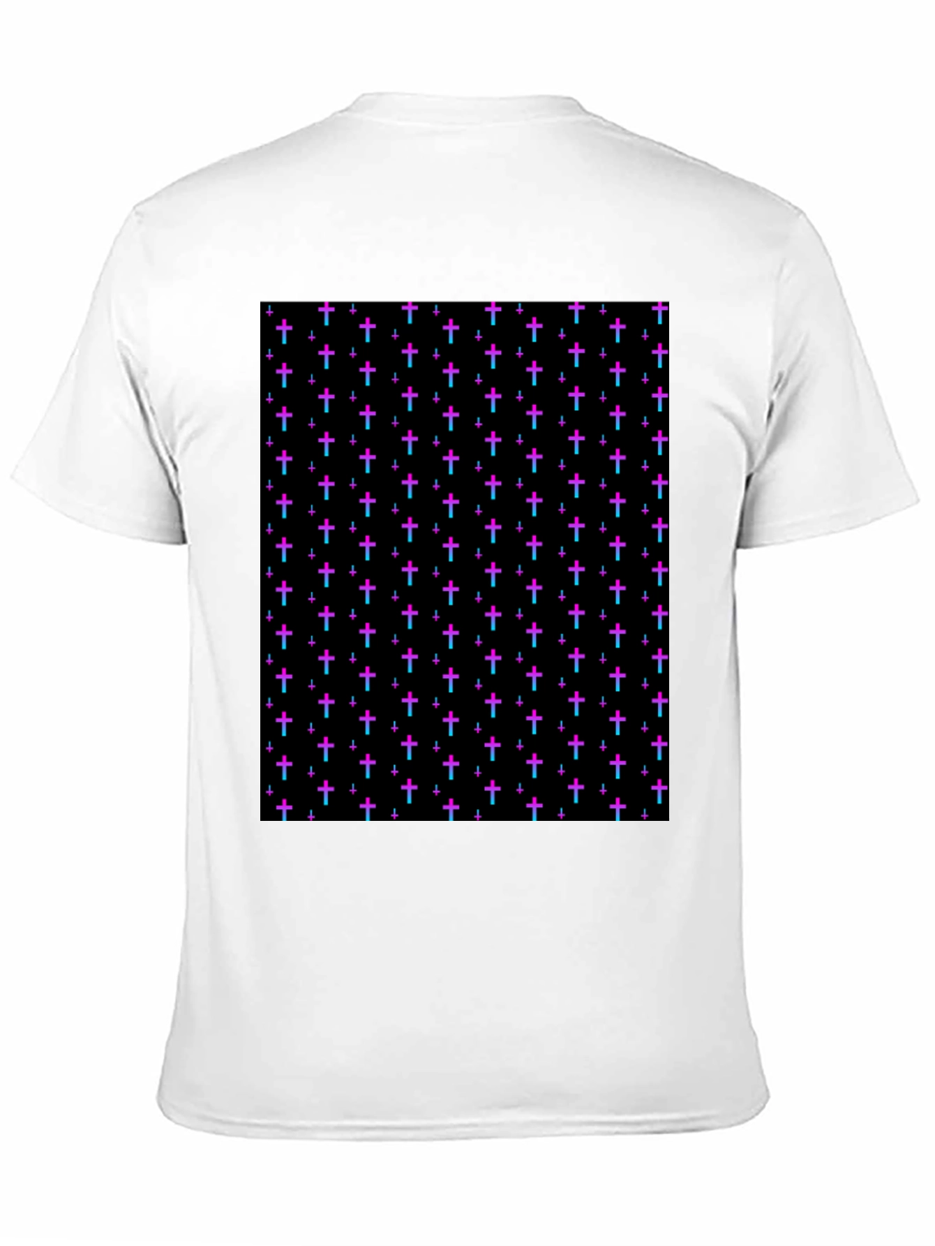 Black Cross Pattern Black T-Shirt view 11
