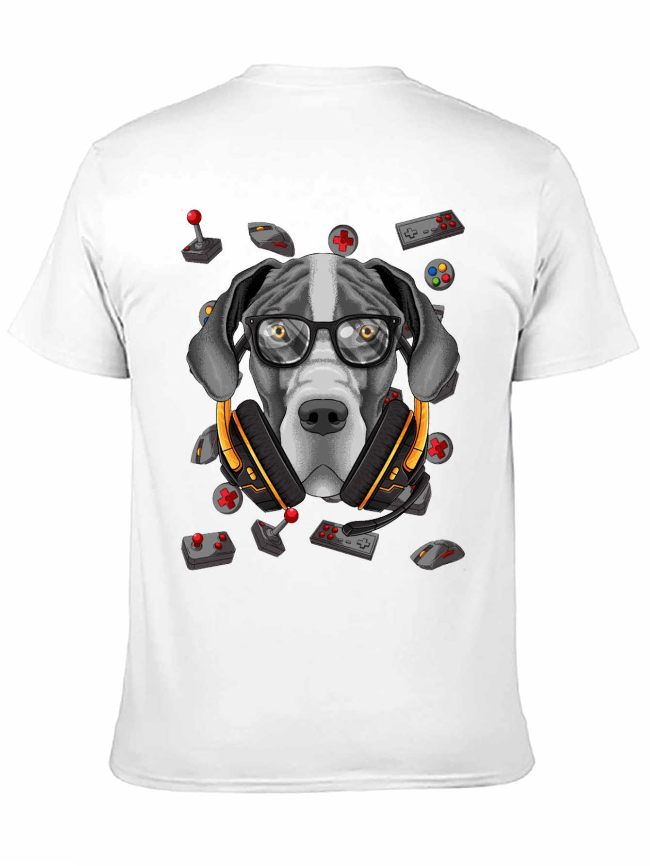 Black Gamer Dog T-Shirt - Funny Graphic Tee view 11