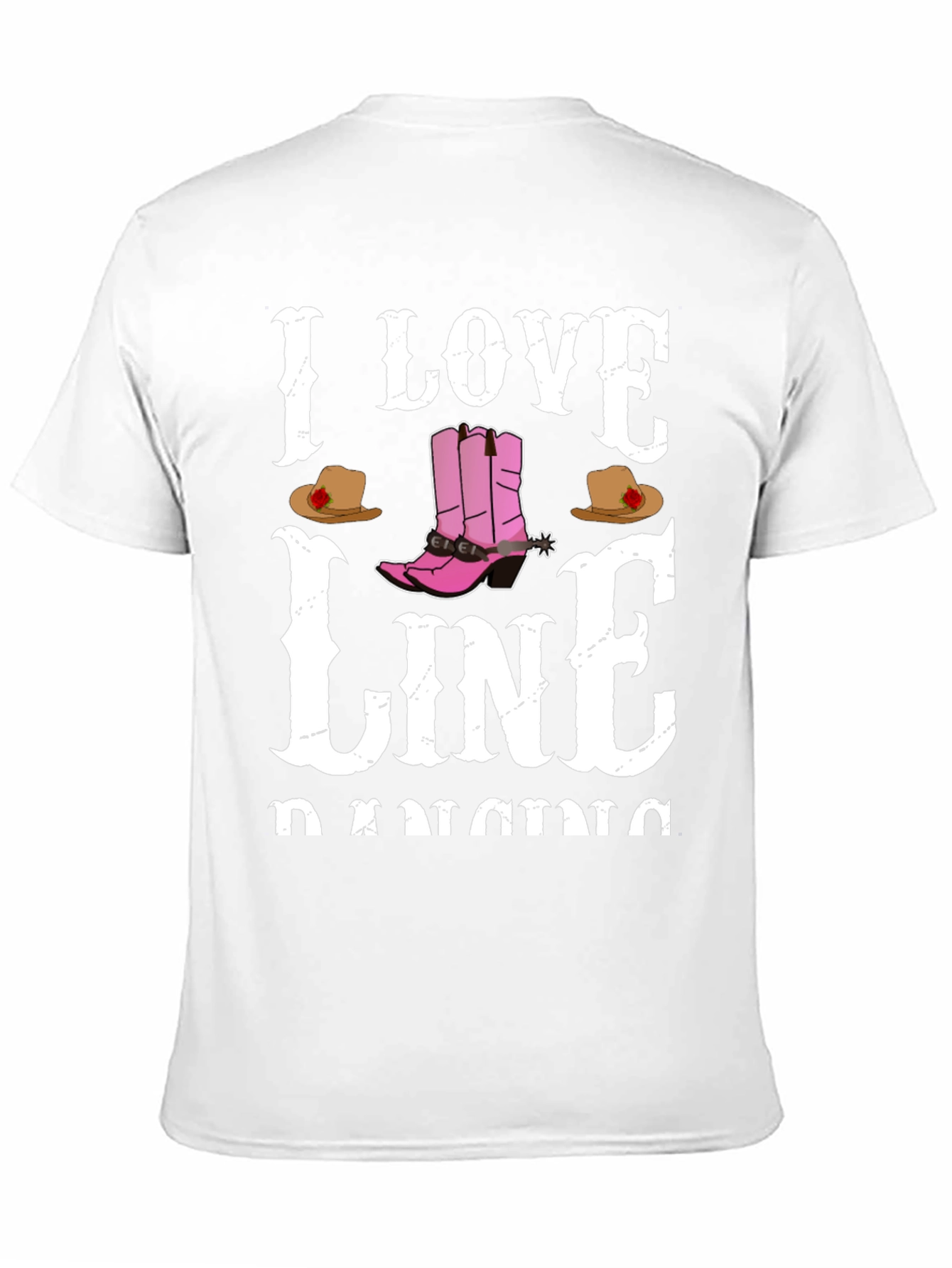 I Love Line Dancing Black T-Shirt - 11