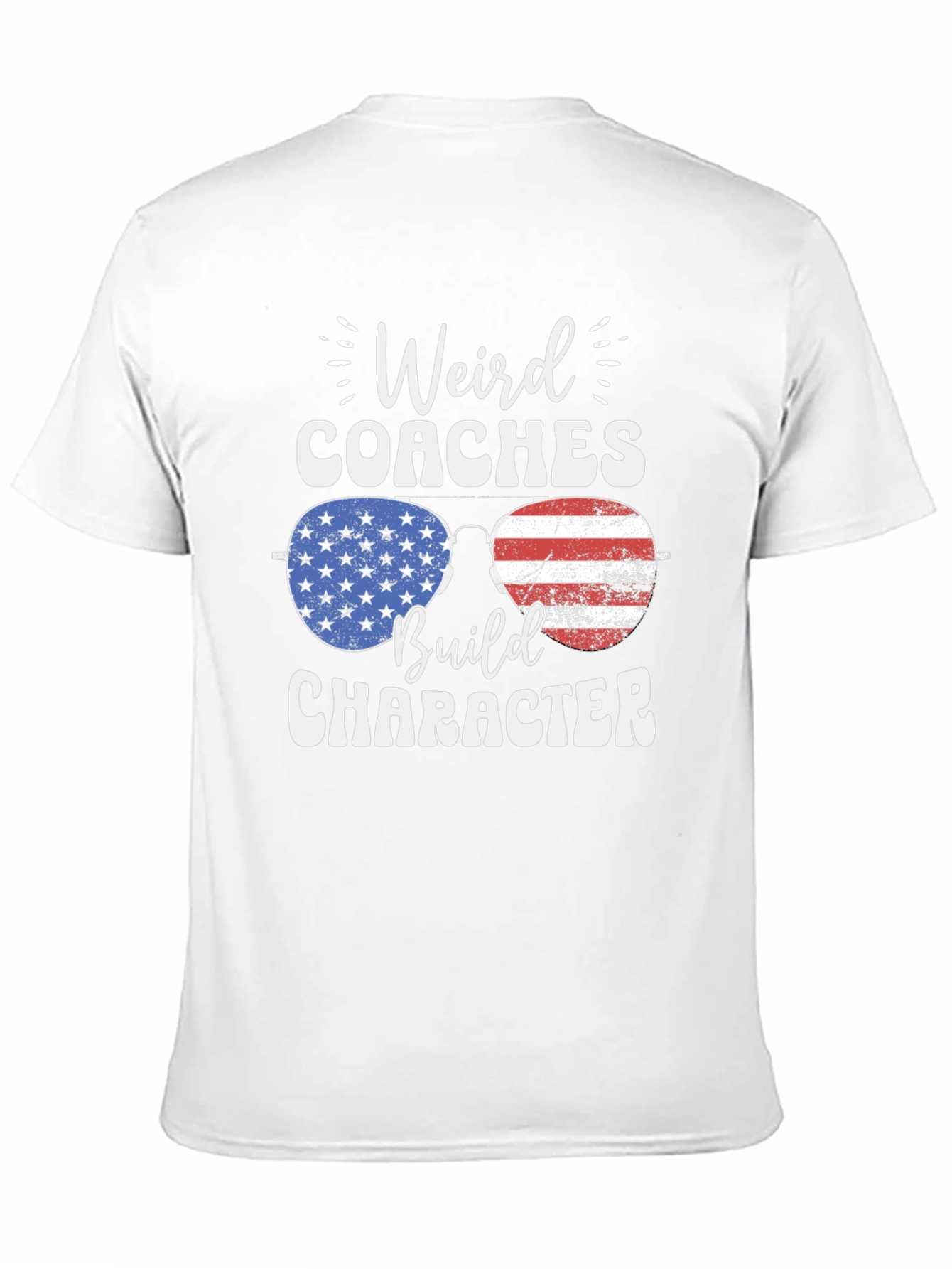 Black Weird Coaches Build Character USA Flag T-Shirt view 11