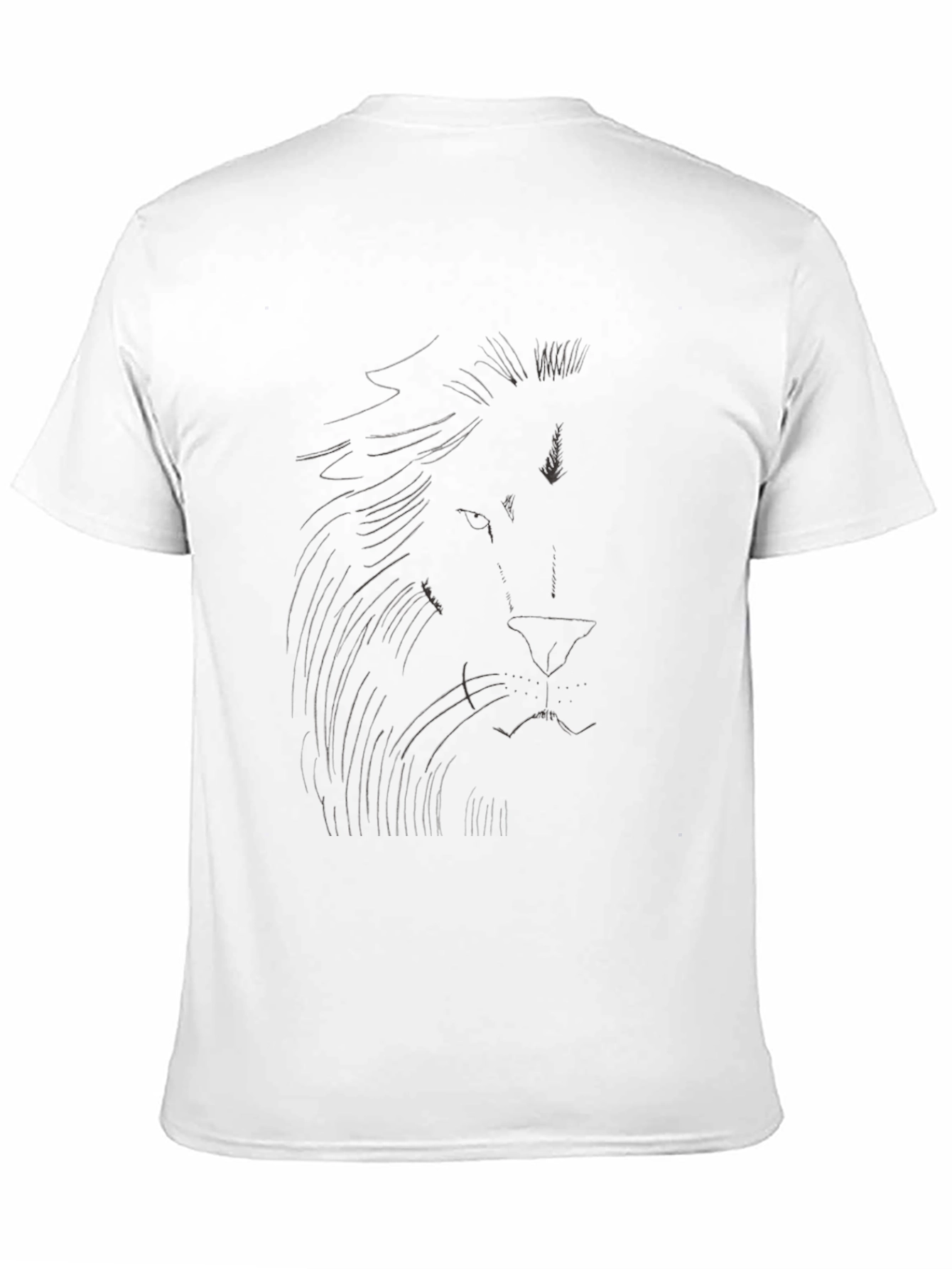 Black Lion Sketch Graphic Tee - Black Cotton T-Shirt view 11