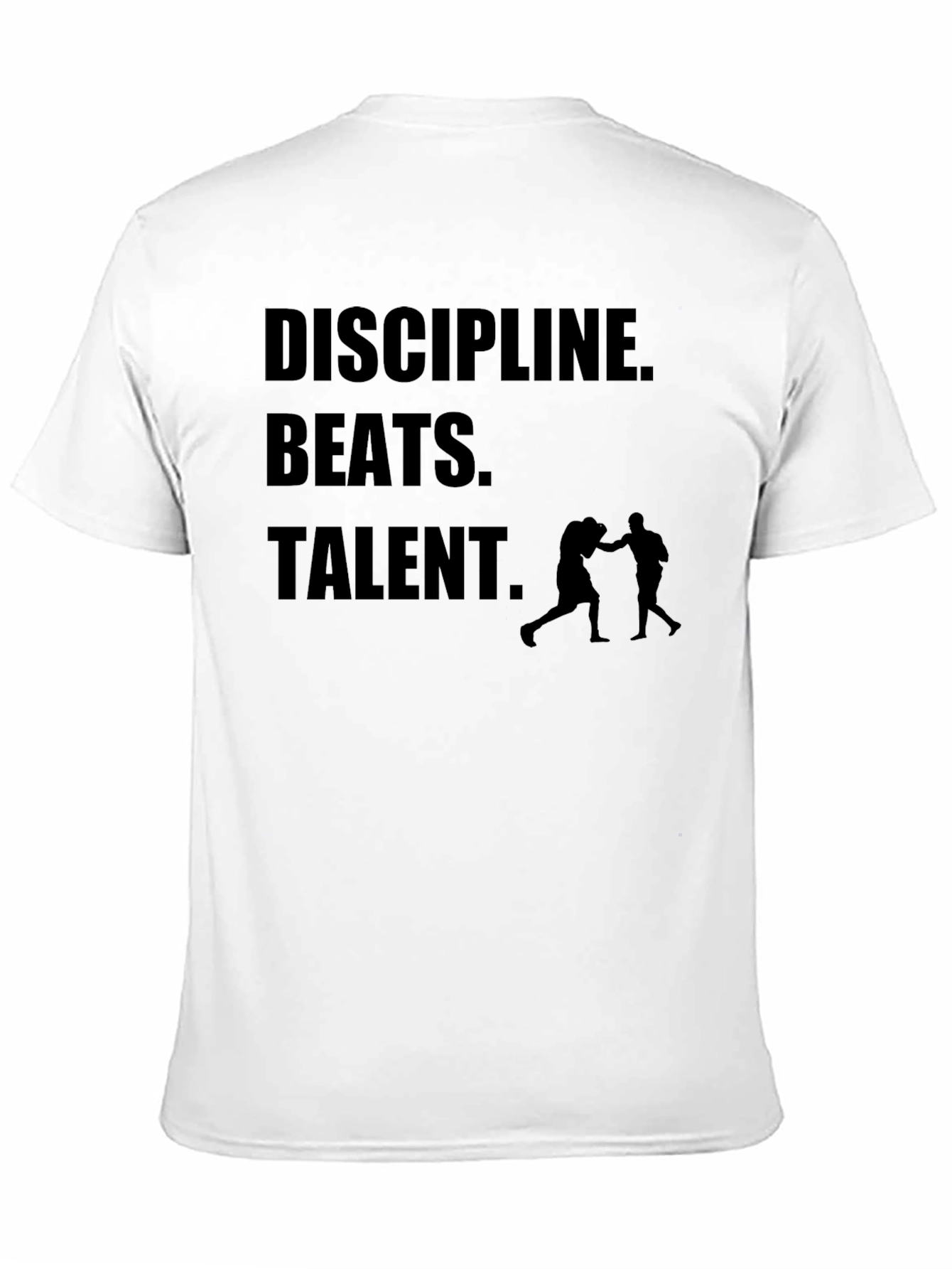 Black Discipline Beats Talent Men's Black Graphic T-Shirt view 11