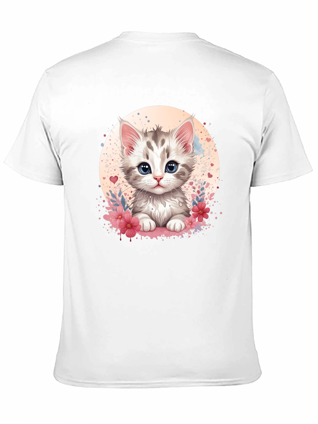 Black Cute Kitten Graphic Black T-Shirt view 11