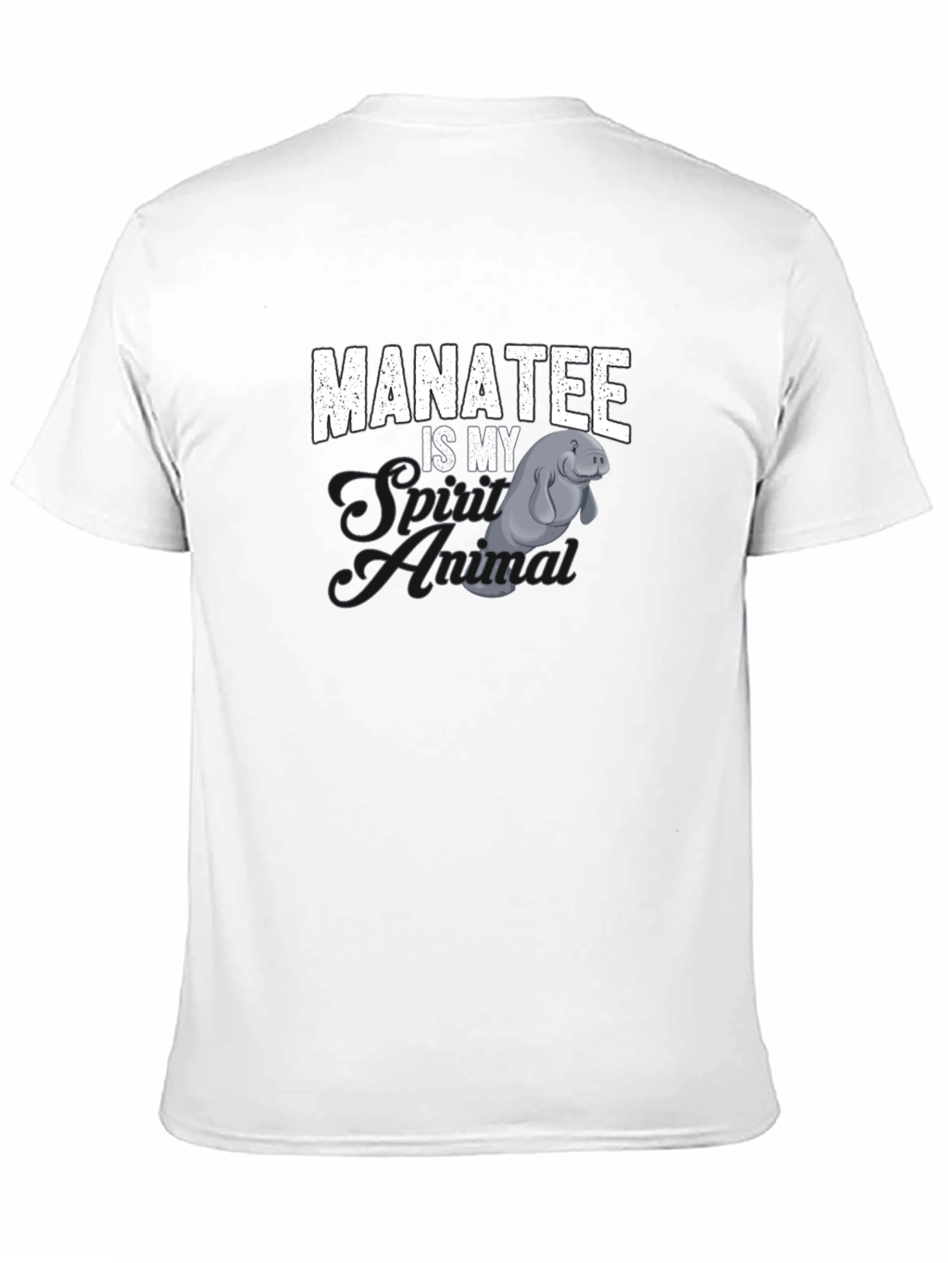 Black Manatee Is My Spirit Animal Black T-Shirt view 11