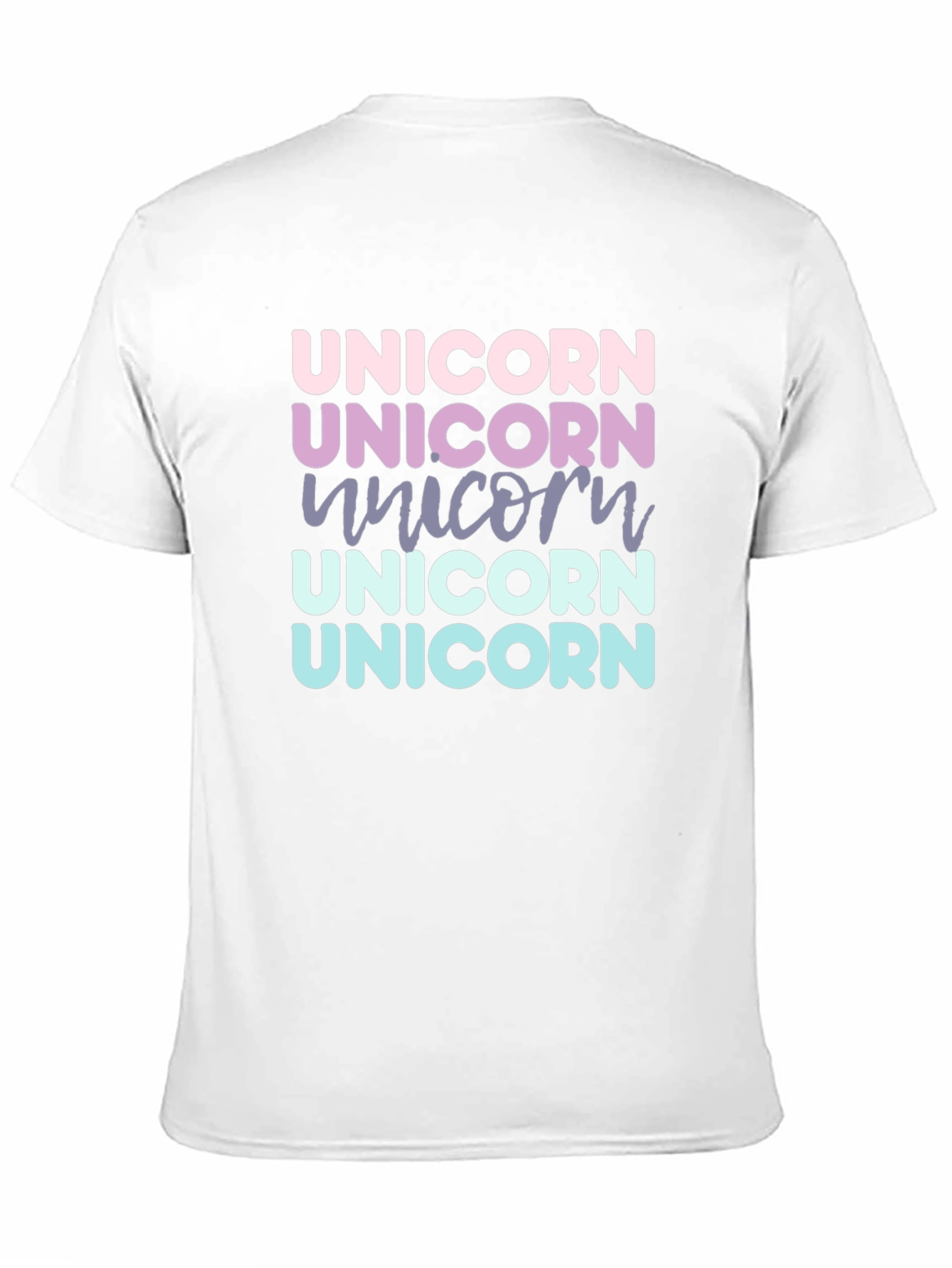 Black Unicorn Rainbow Text T-Shirt view 11