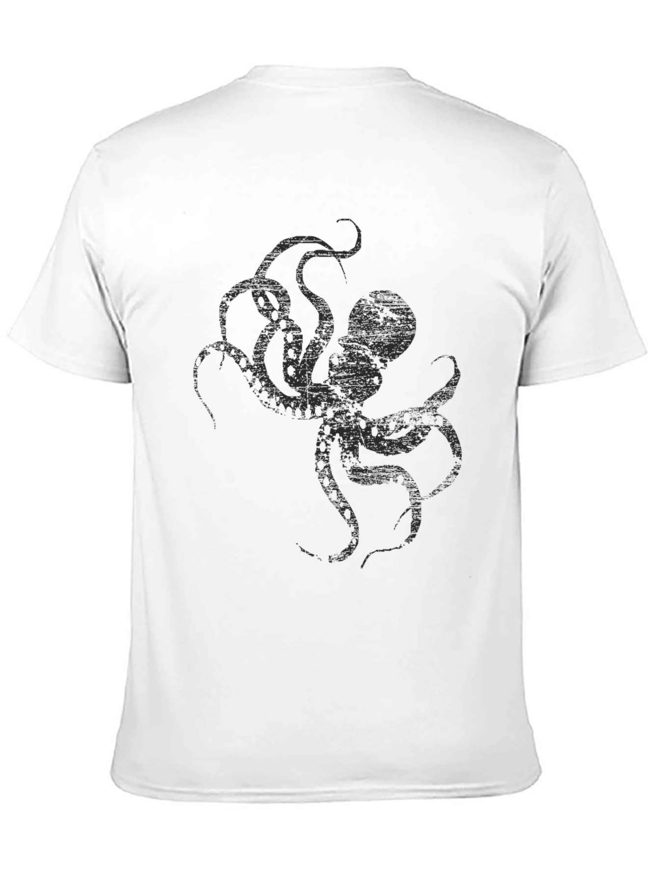 Black Men's Black Octopus Graphic T-Shirt view 11