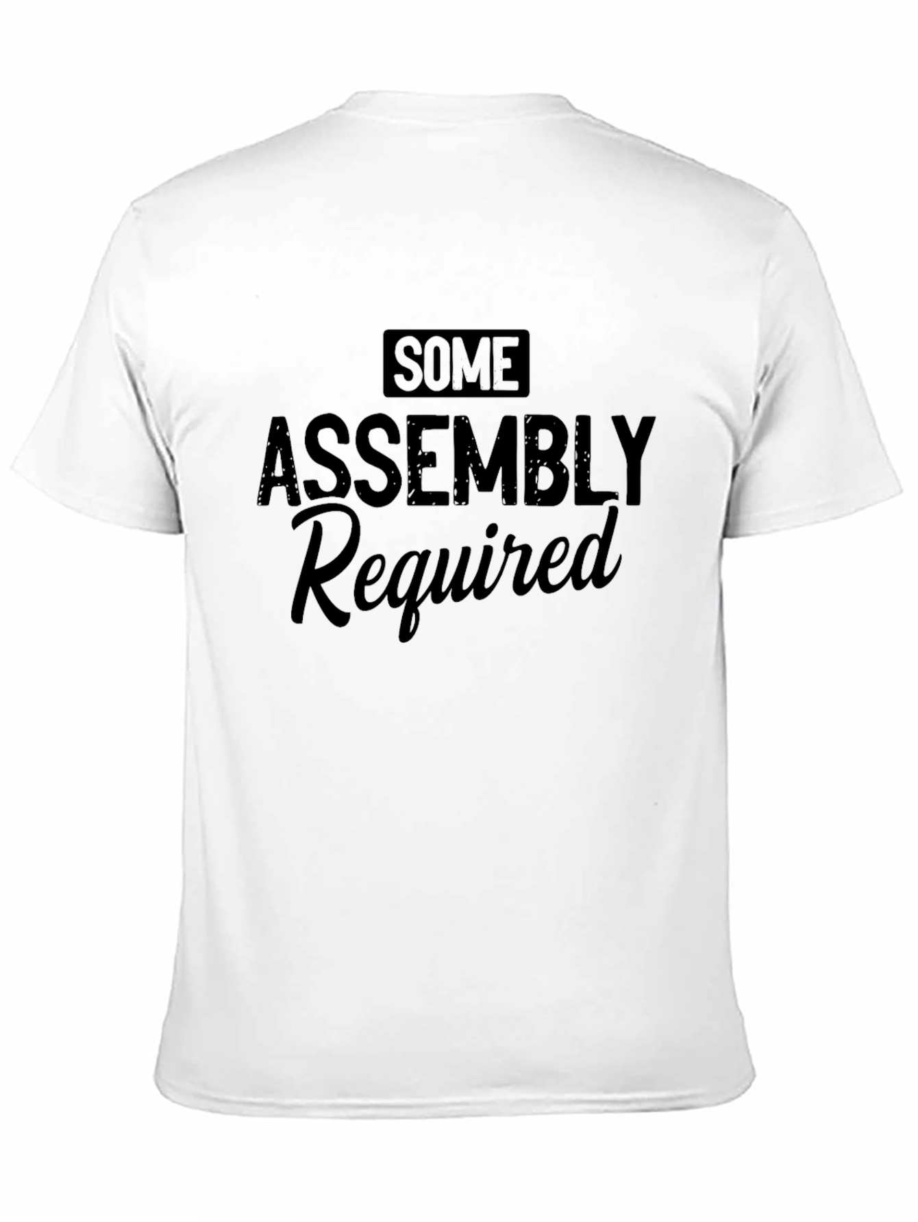 Black Some Assembly Required Graphic Tee - Black Casual T-Shirt view 11