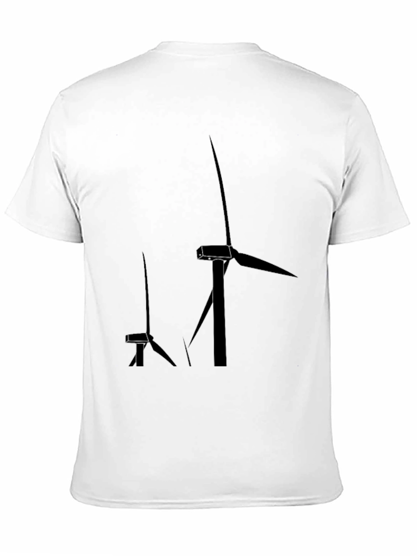 Black Modern Wind Turbine Graphic Tee - Black view 11