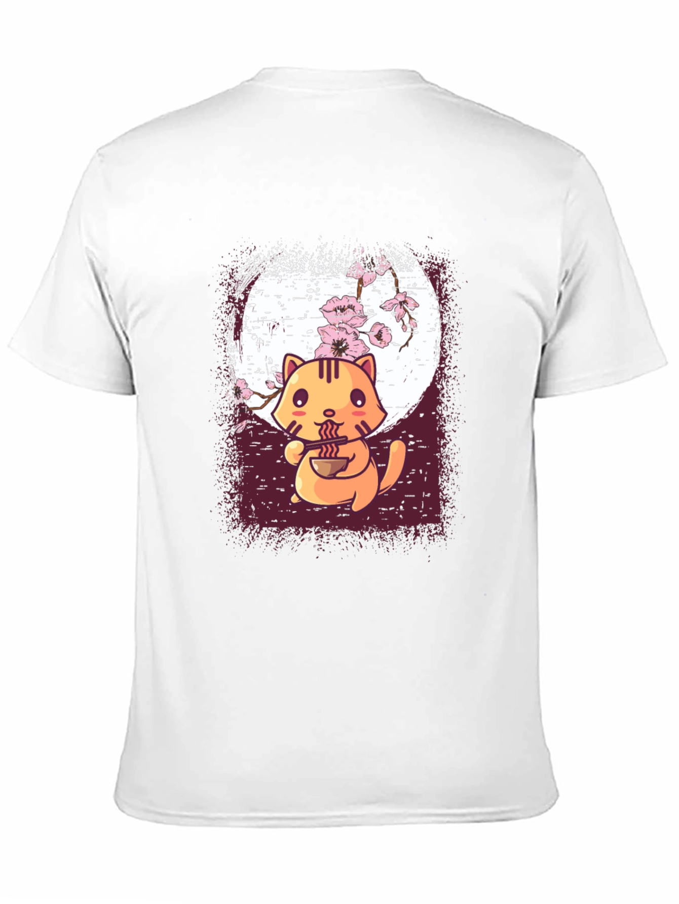 Black Ramen Cat Graphic Tee - Cute Anime Style view 11