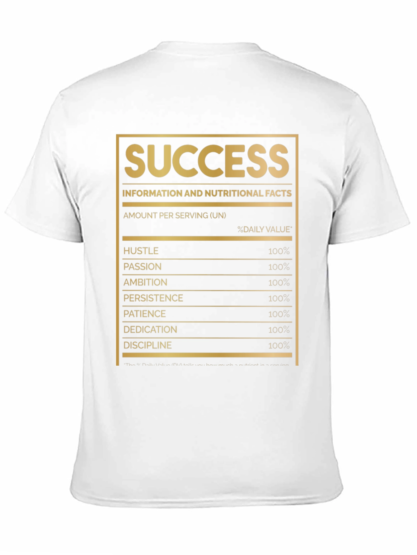 Black Success Nutrition Facts T-Shirt view 11