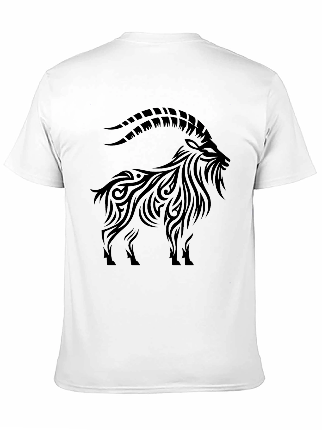 Black Tribal Goat Graphic Tee - Men's Black T-Shirt view 11