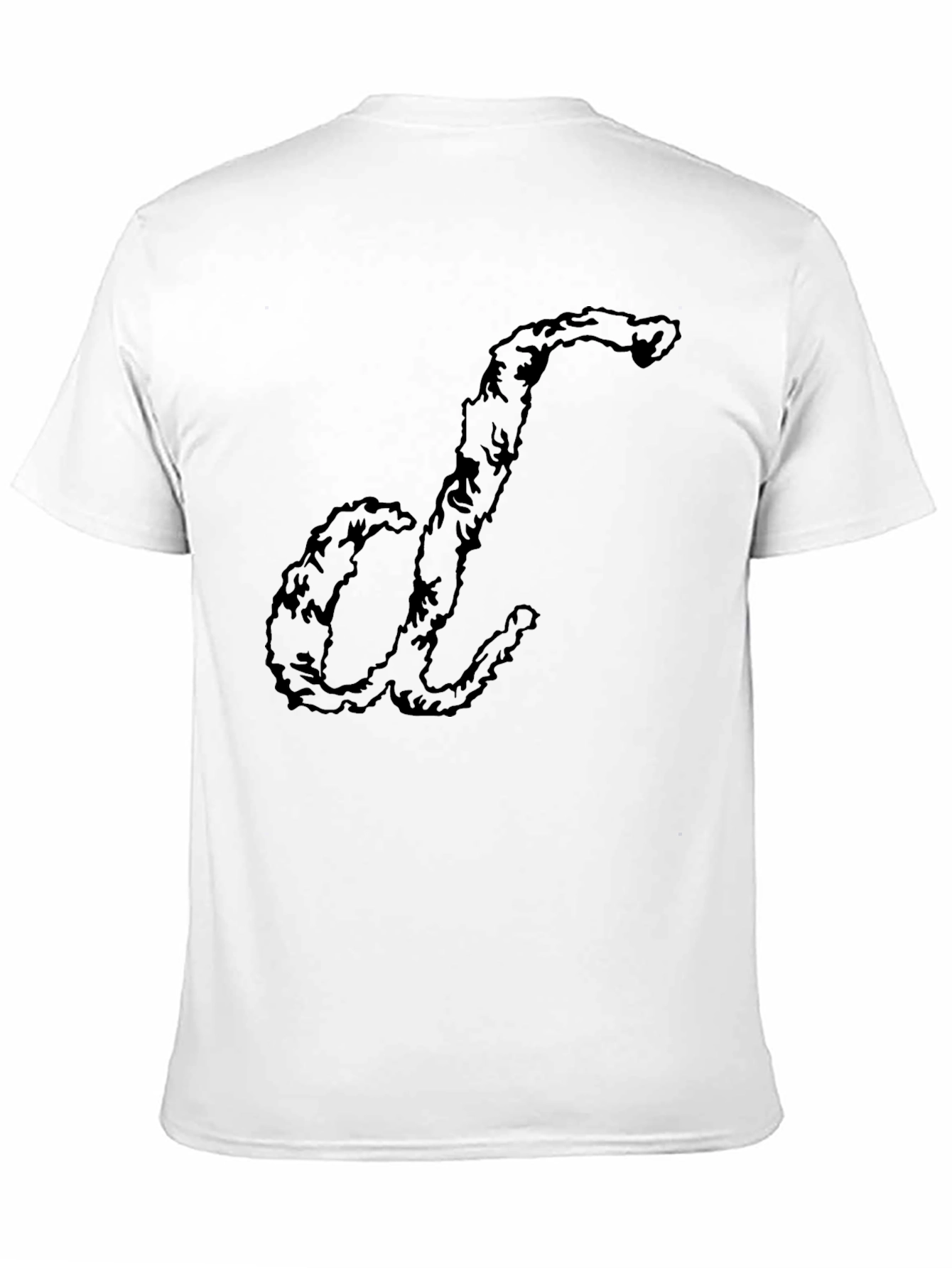 Black Unique Letter Tee - Soft Cotton Black T-Shirt view 11