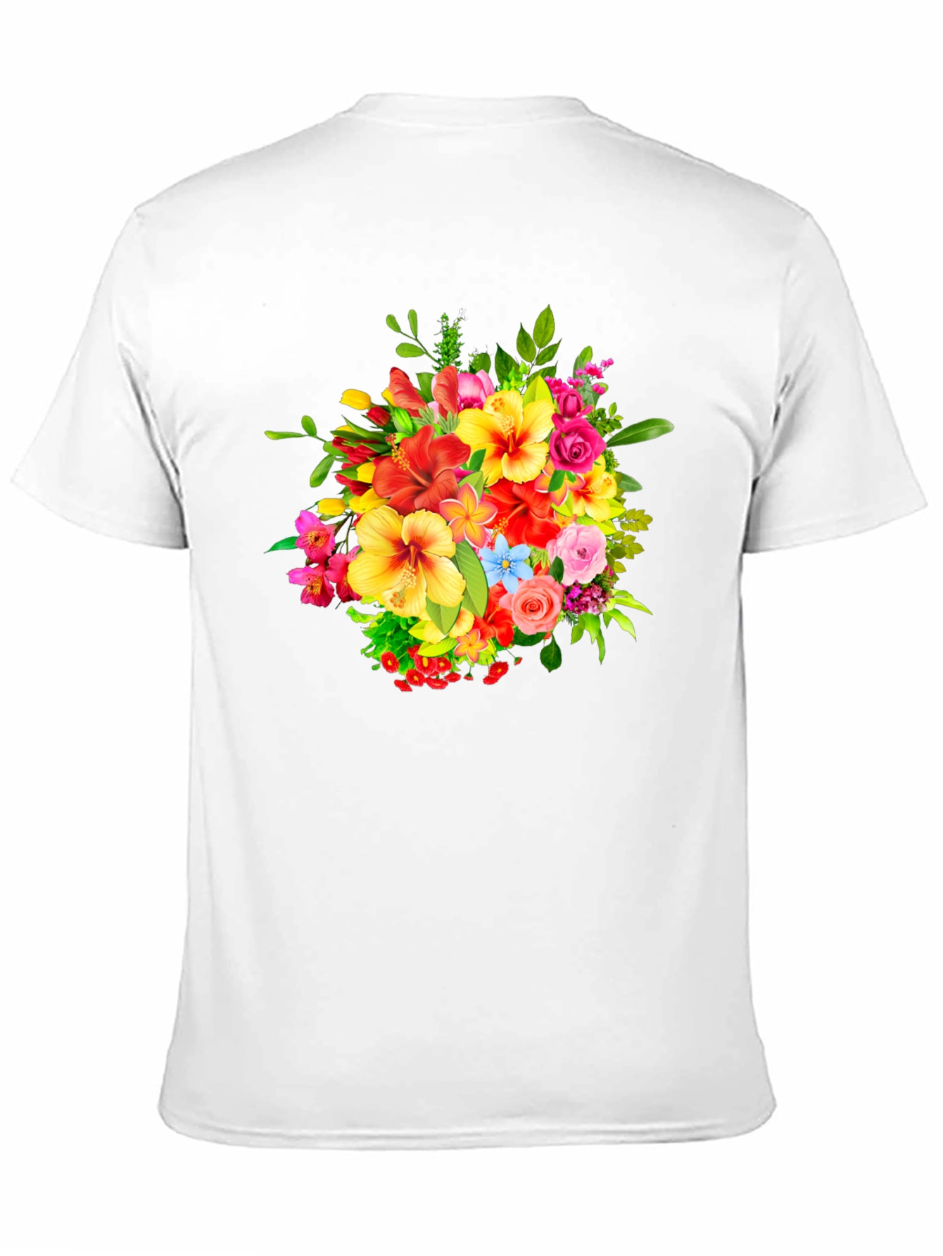 Black Floral Bouquet Graphic Print Black T-Shirt view 11
