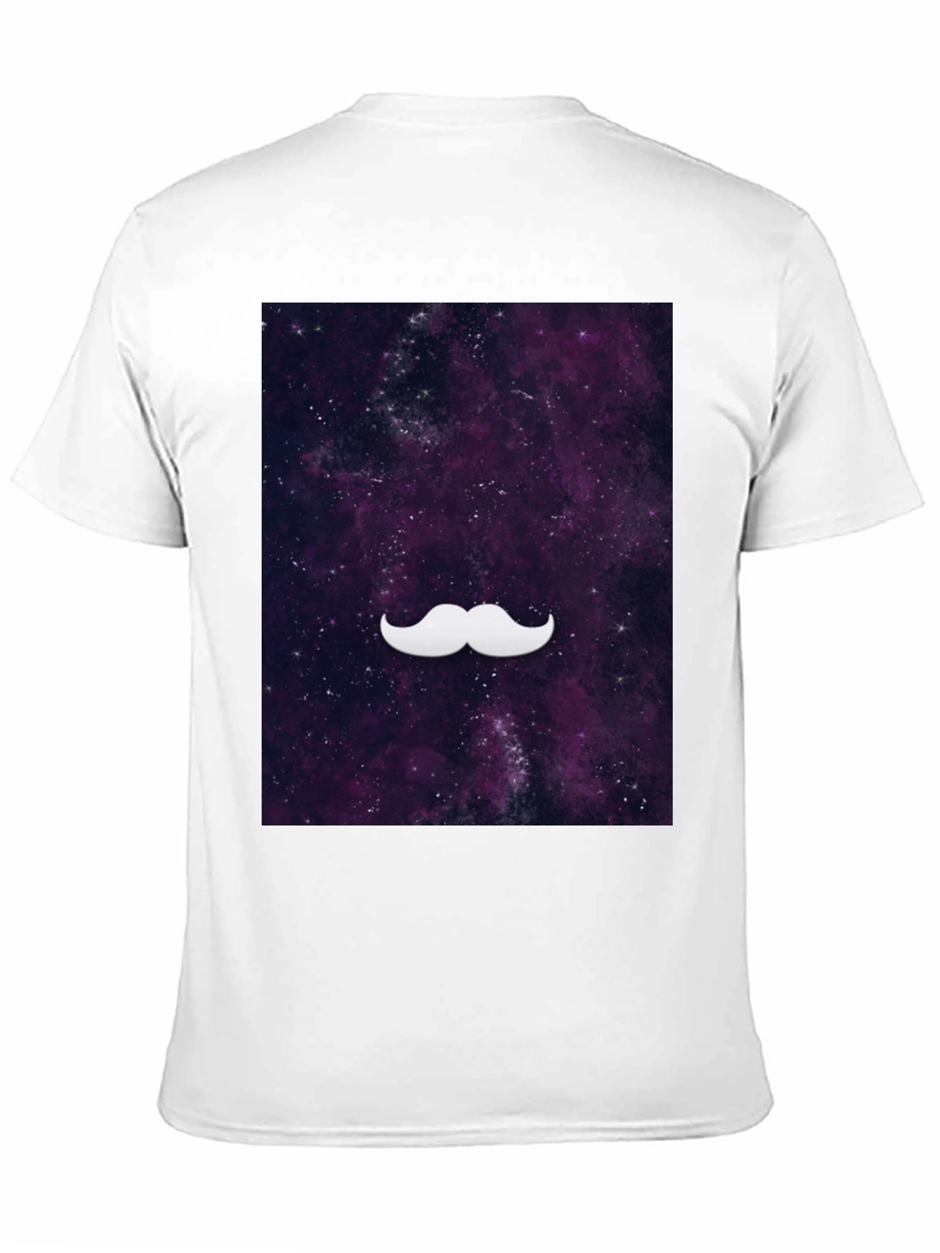 Black Galaxy Mustache Graphic Tee - Stylish Black Cotton T-Shirt view 11