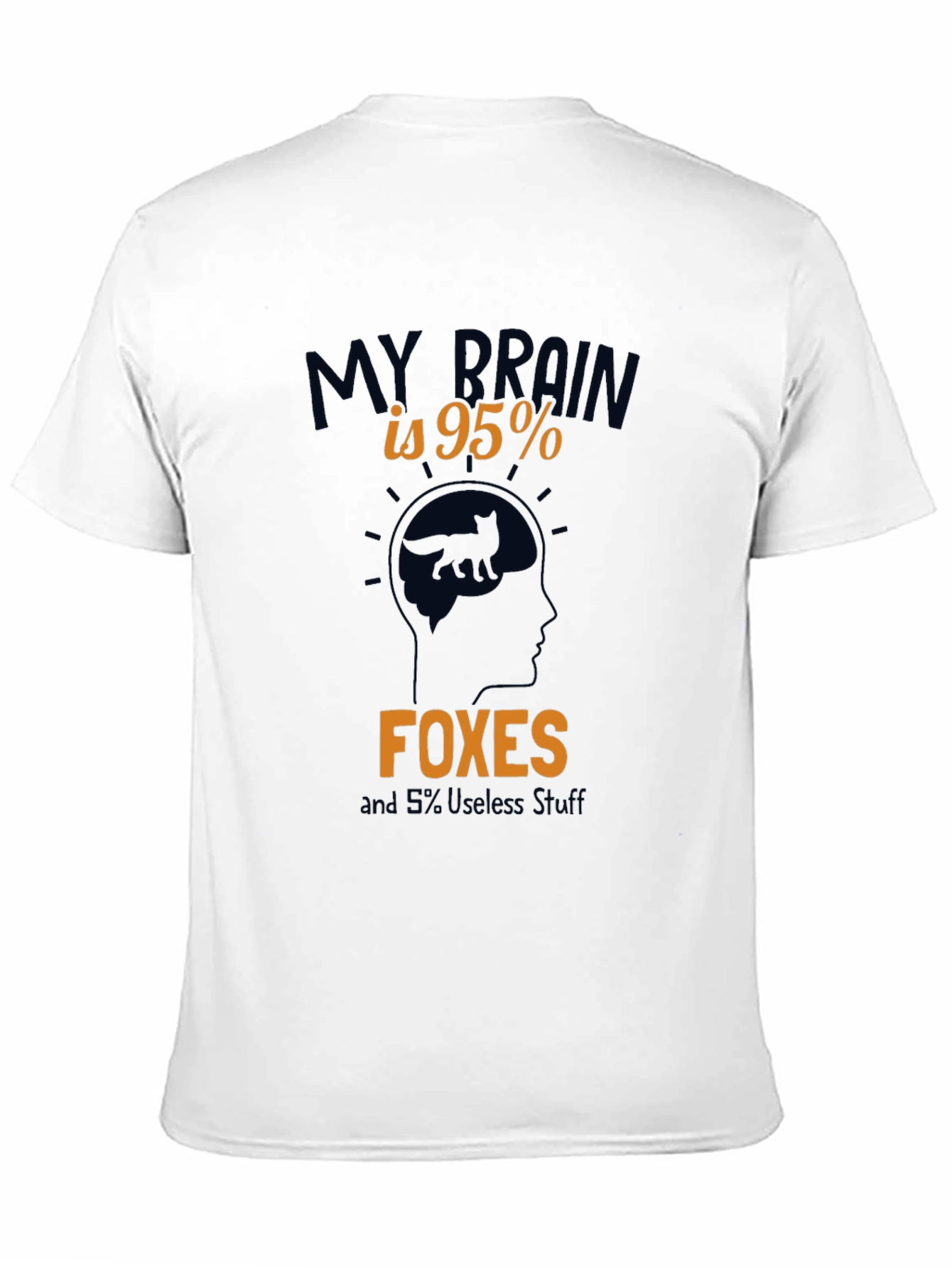 Black My Brain is 95% Foxes Funny Men's Graphic T-Shirt view 11