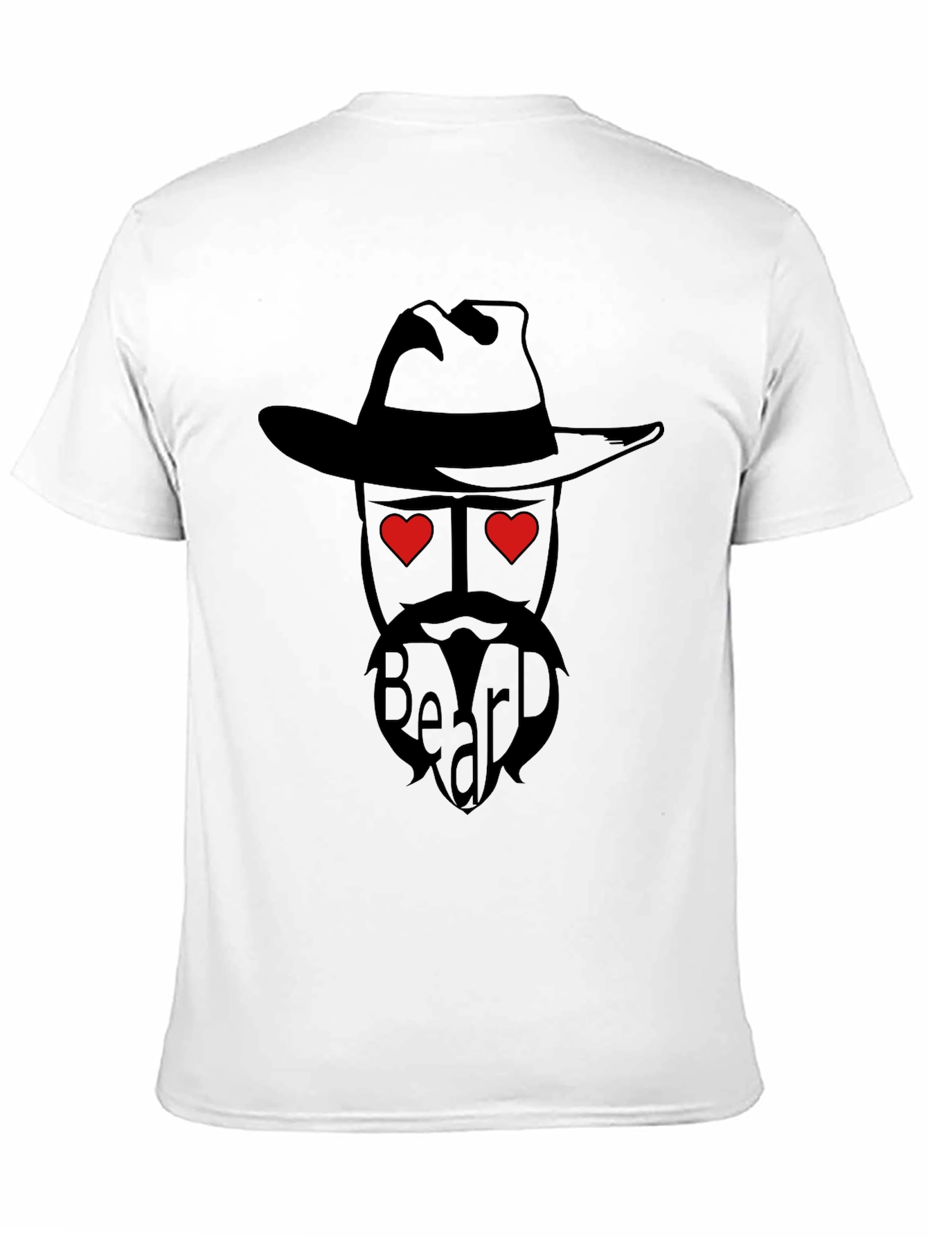 Black Beard Lover T-Shirt - Western Cowboy Style with Heart Eyes view 11