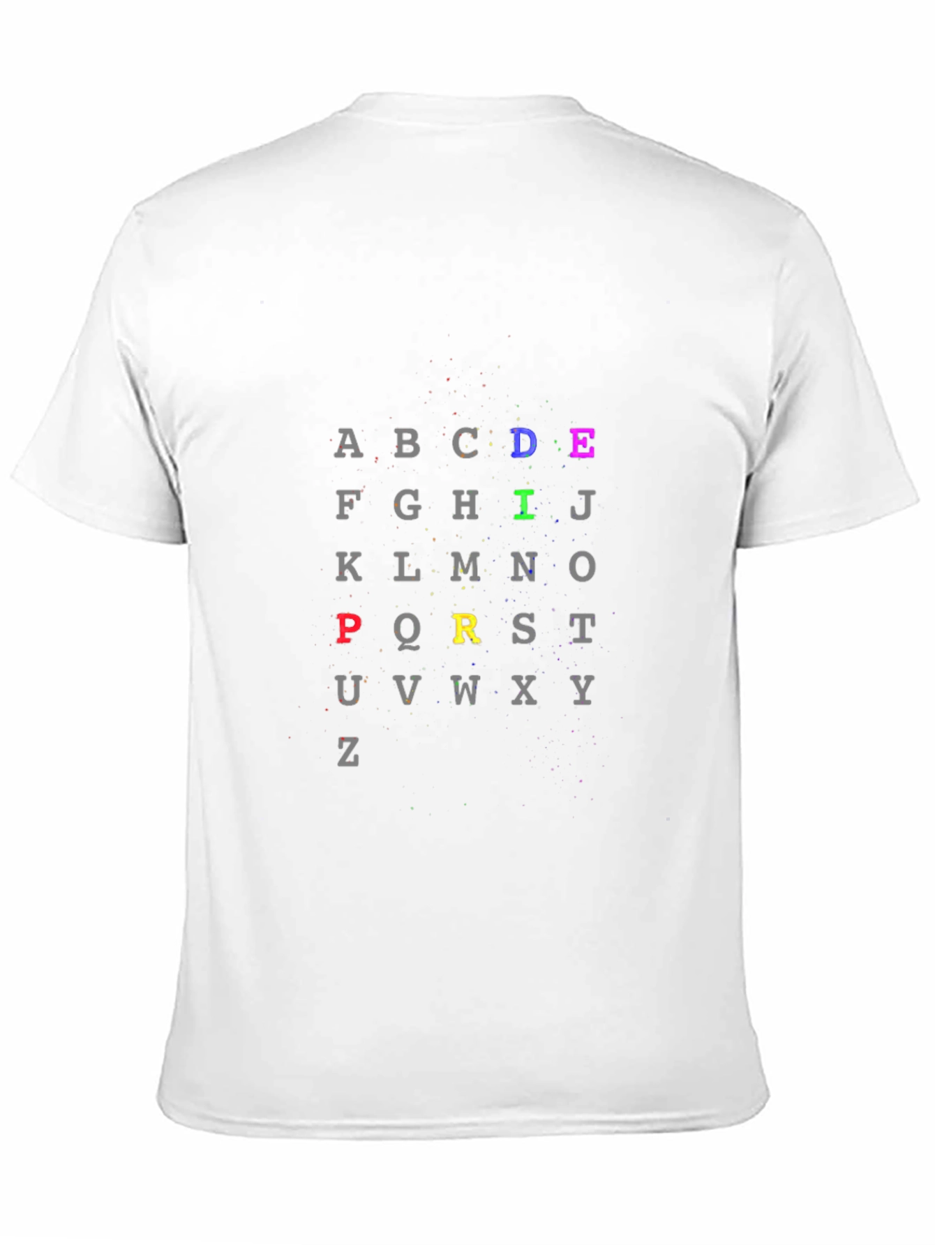 Black Alphabet Colorful T-Shirt - Casual Tee view 11