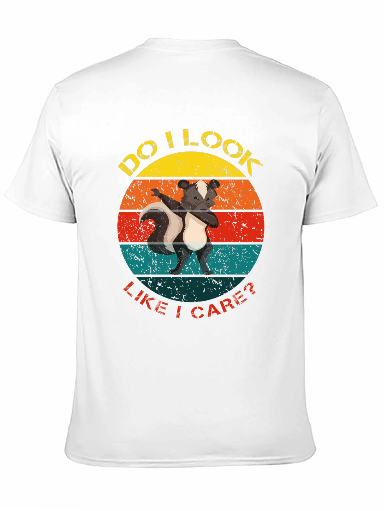 Black Skunk Dab Funny T-Shirt Retro Circle Design view 11