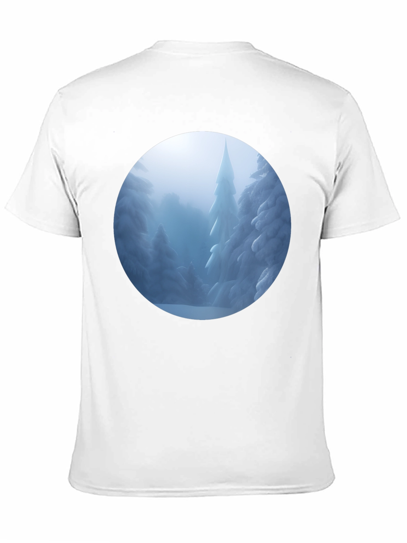 Black Winter Wonderland T-Shirt - Snowy Forest Scene view 11