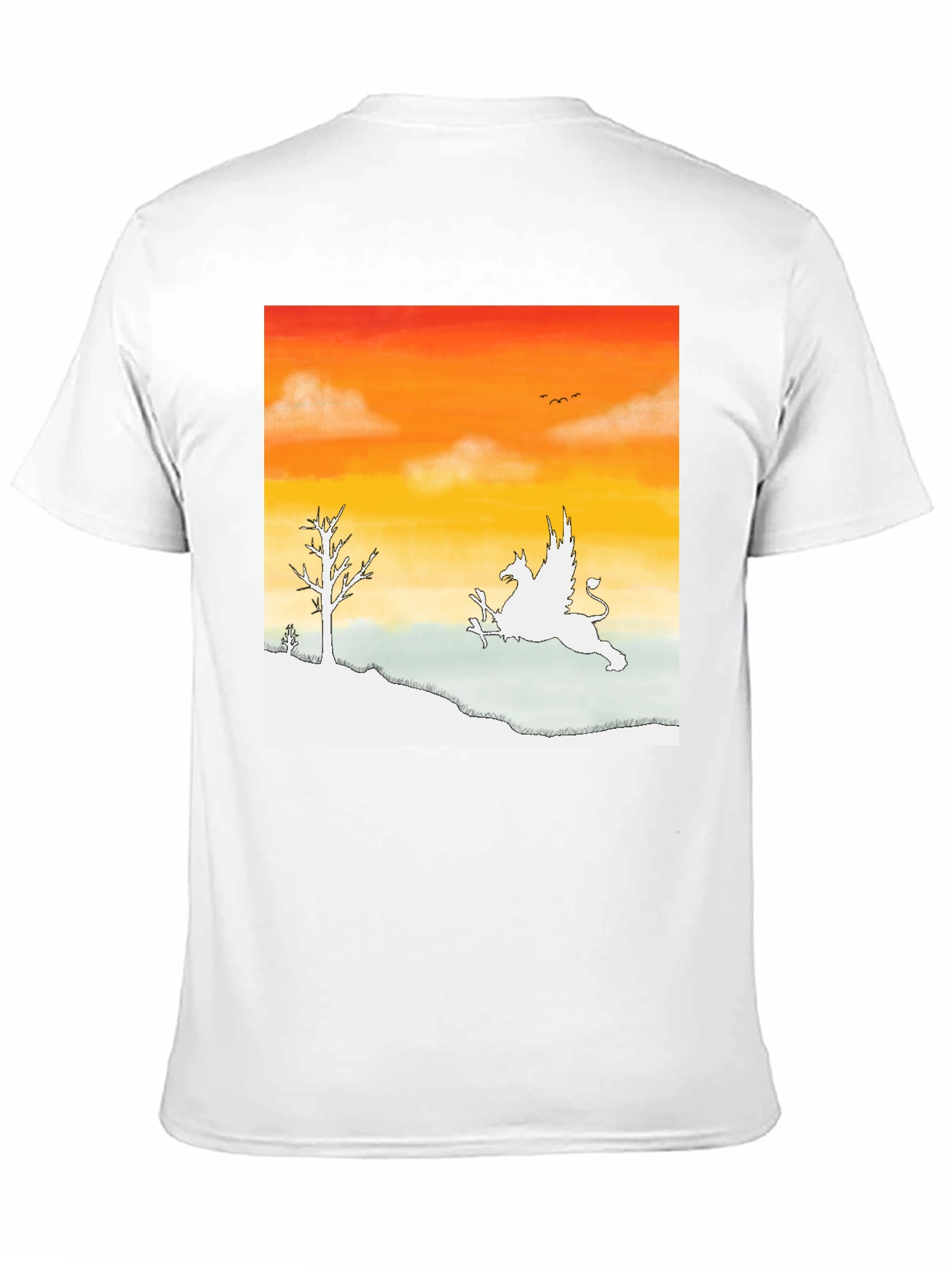 Black Griffin Sunset Graphic Tee - Fantasy Inspired Art view 11