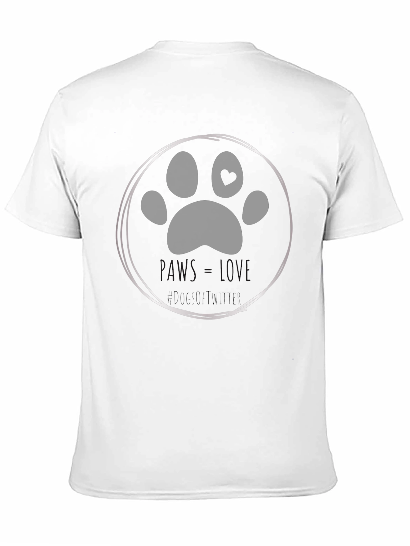 Black Paws Love Dog T-Shirt - Soft Cotton Tee view 11