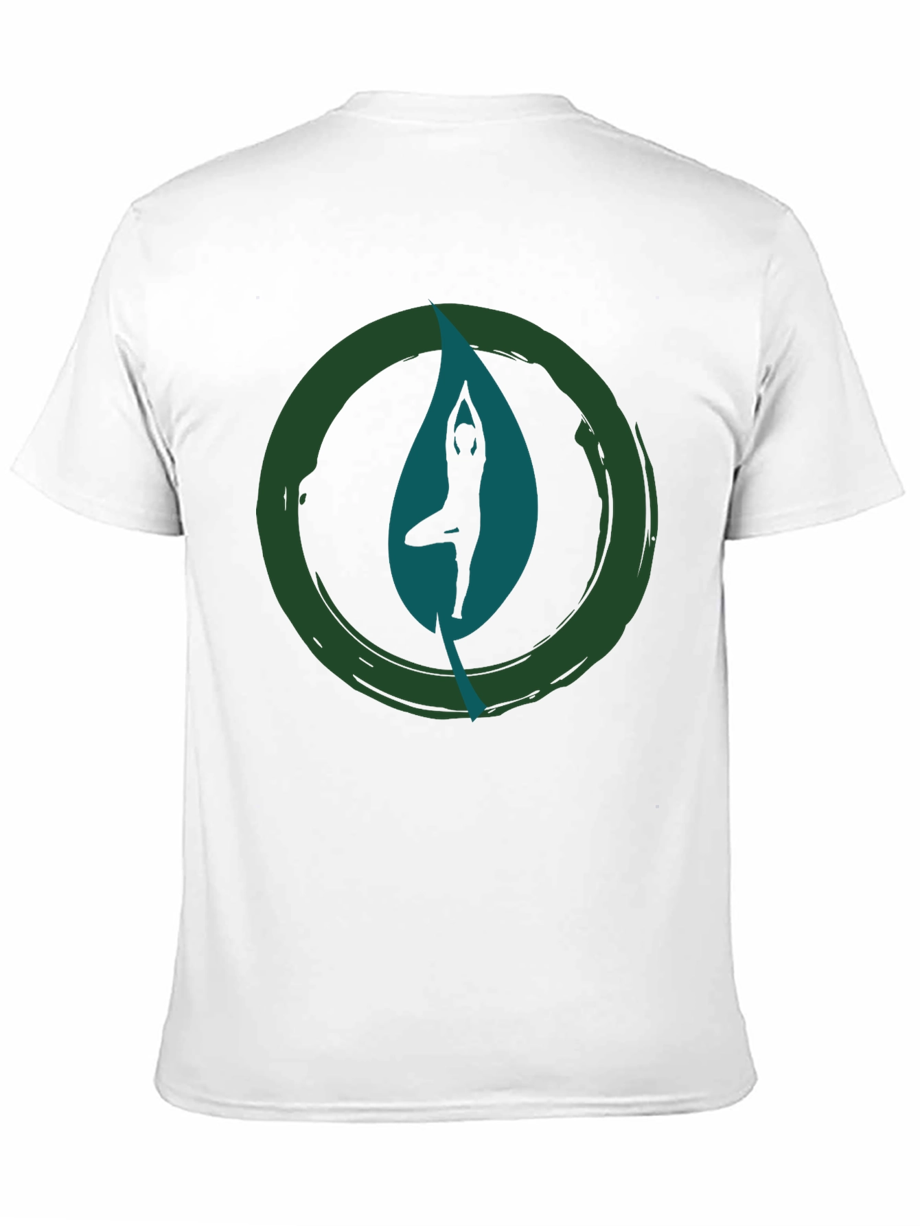 Black Yoga Leaf Graphic Tee - Zen Style Cotton T-Shirt view 11